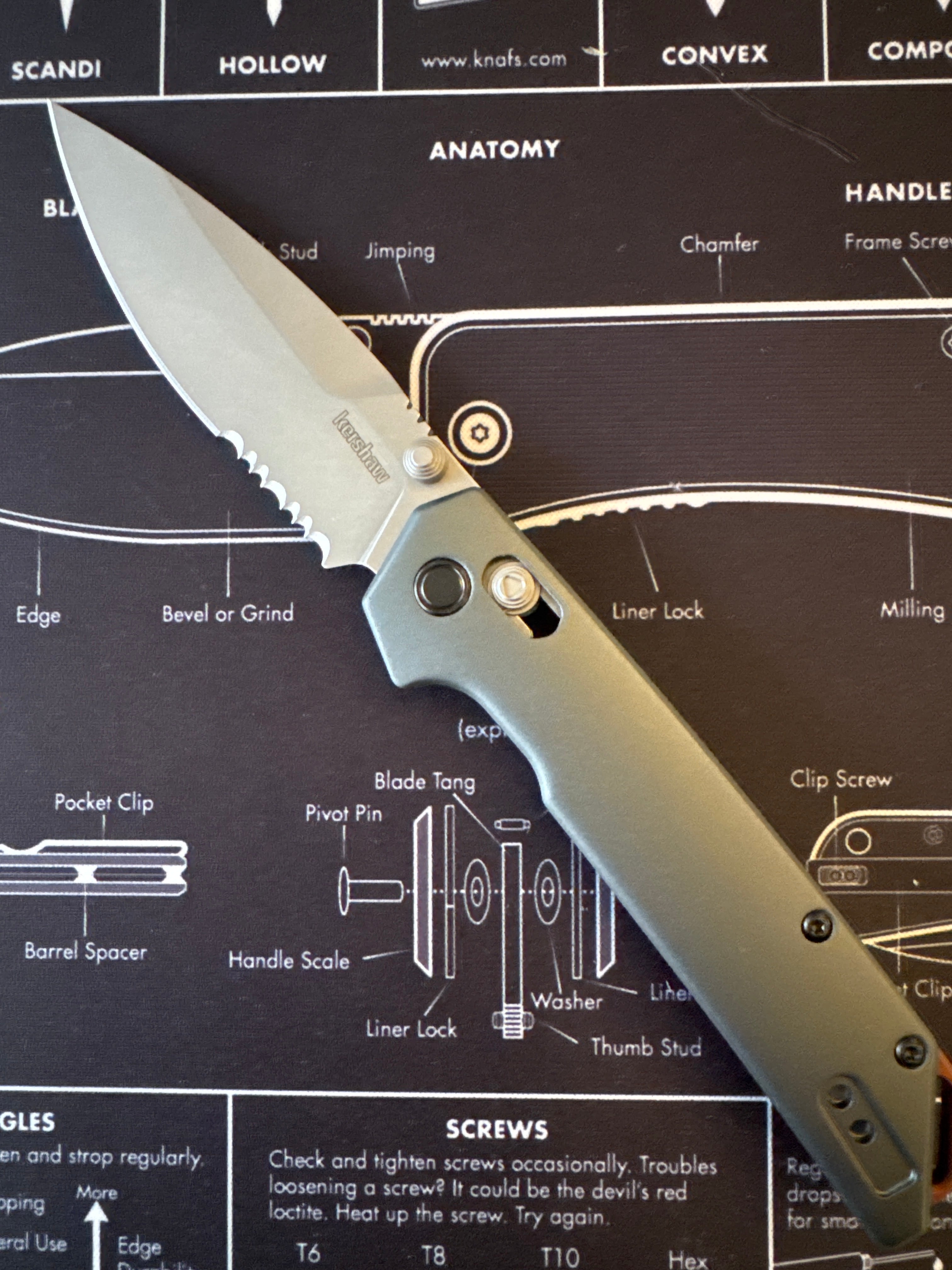 Kershaw Iridium DuraLock Gray 3" D2 Stainless Aluminum Folding Knife 2038ST
