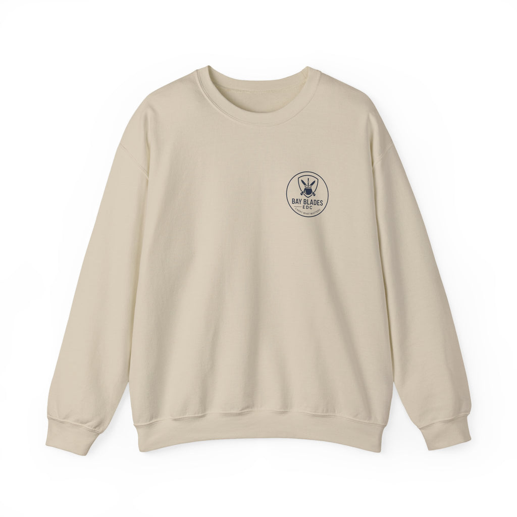 EDC Swag Crewneck — bayblades.co Knives & Flashlight Graphic Sweatshirt