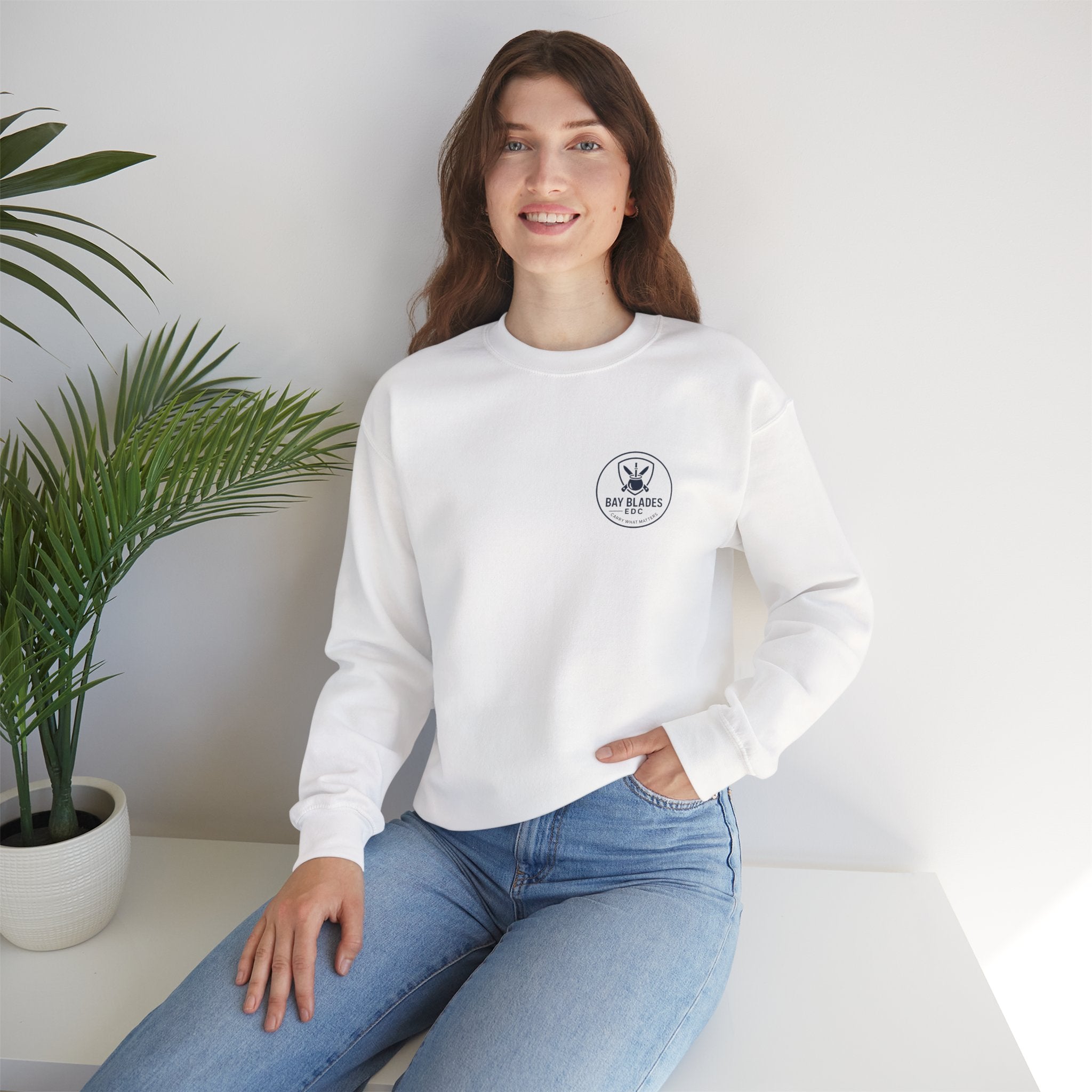 EDC Swag Crewneck — bayblades.co Knives & Flashlight Graphic Sweatshirt