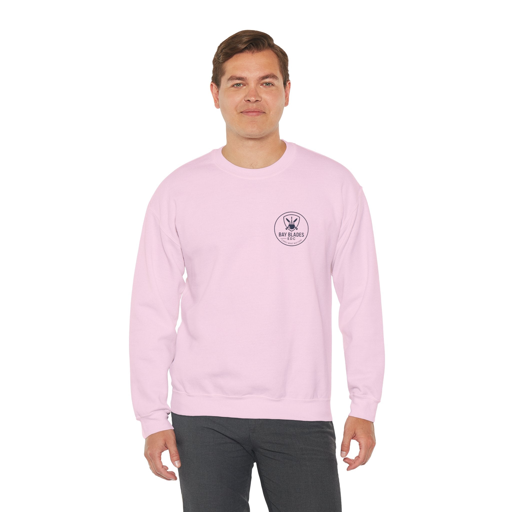 EDC Swag Crewneck — bayblades.co Knives & Flashlight Graphic Sweatshirt