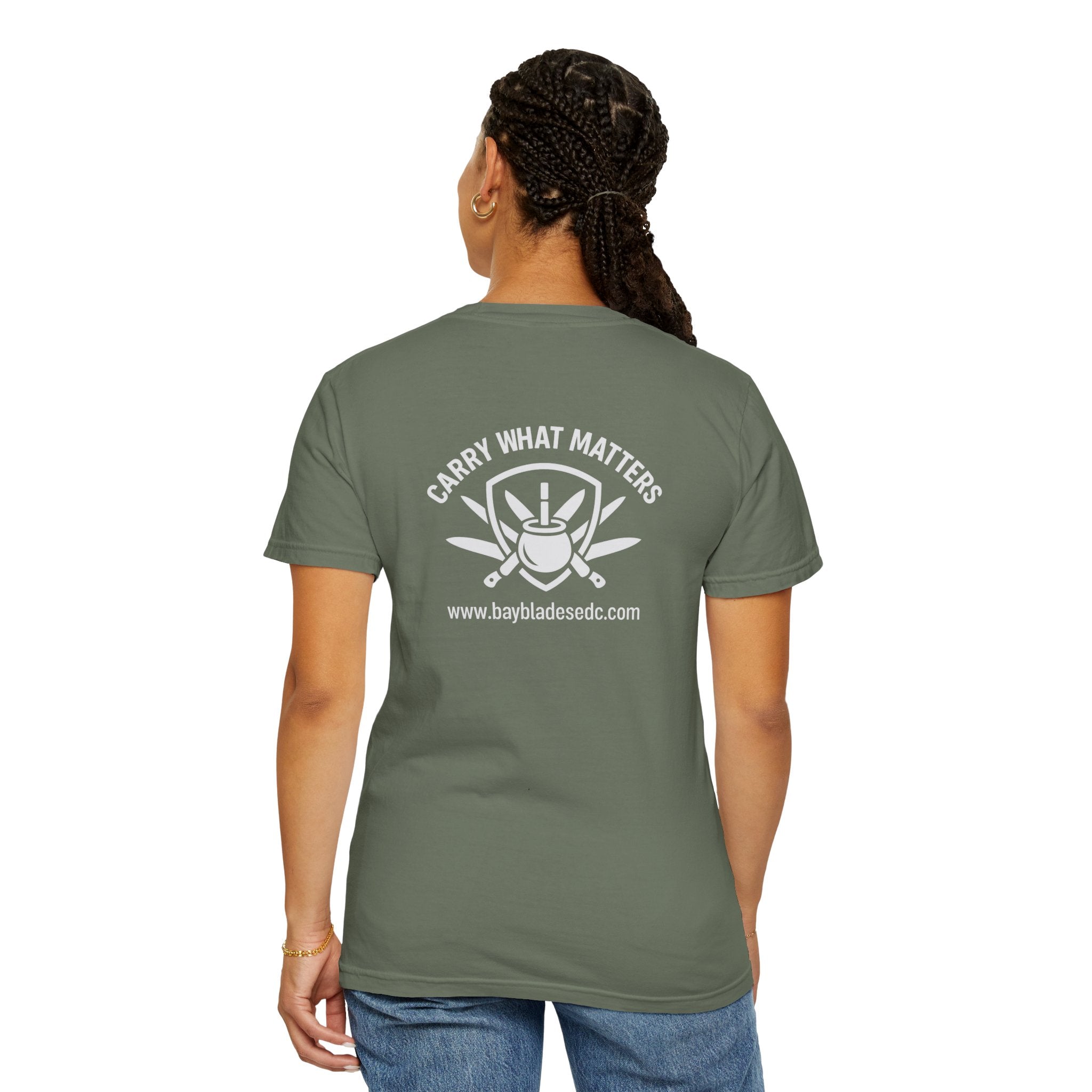 Skull Emblem Garment-Dyed T-Shirt — 'Enjoy What Matters' Graphic Tee