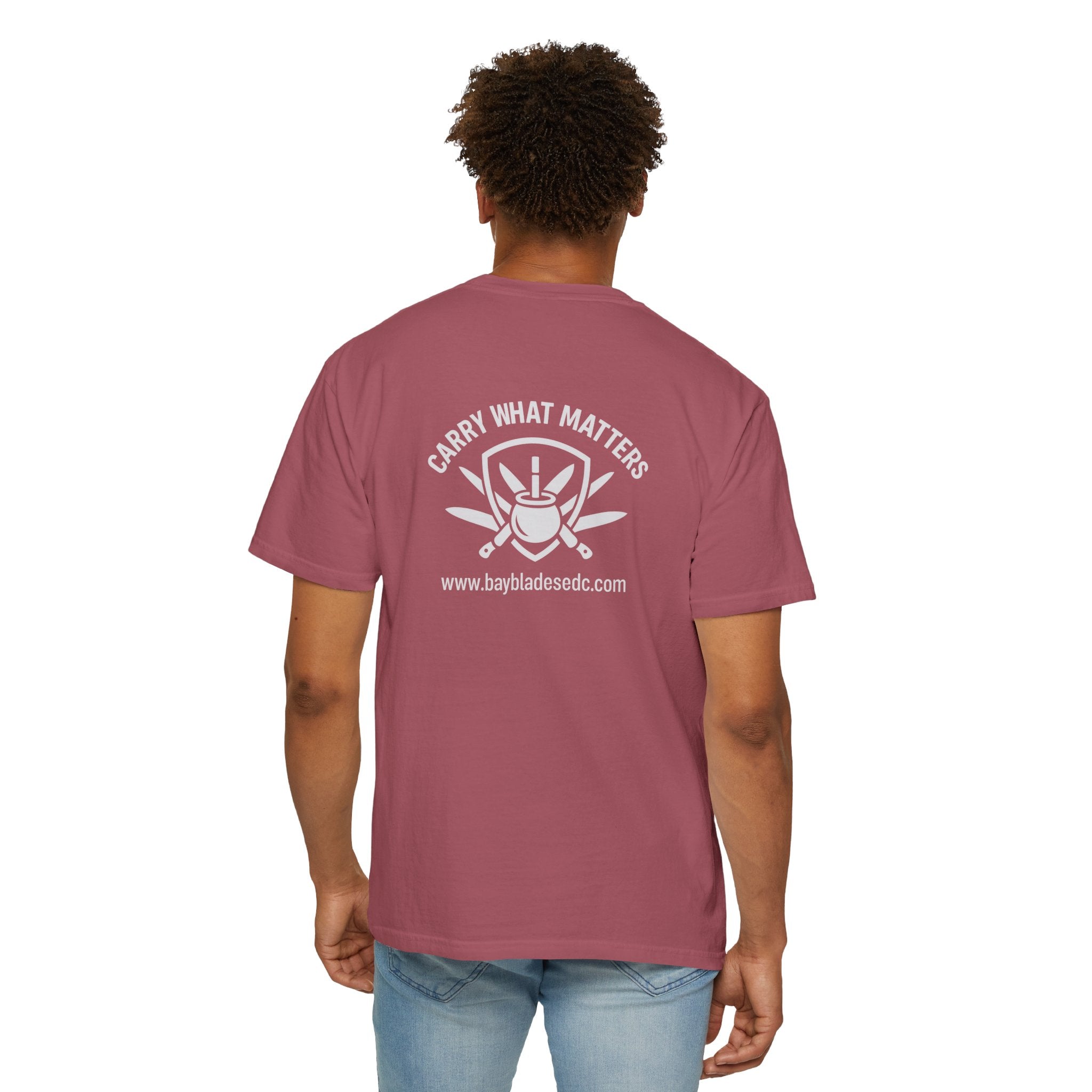 Skull Emblem Garment-Dyed T-Shirt — 'Enjoy What Matters' Graphic Tee