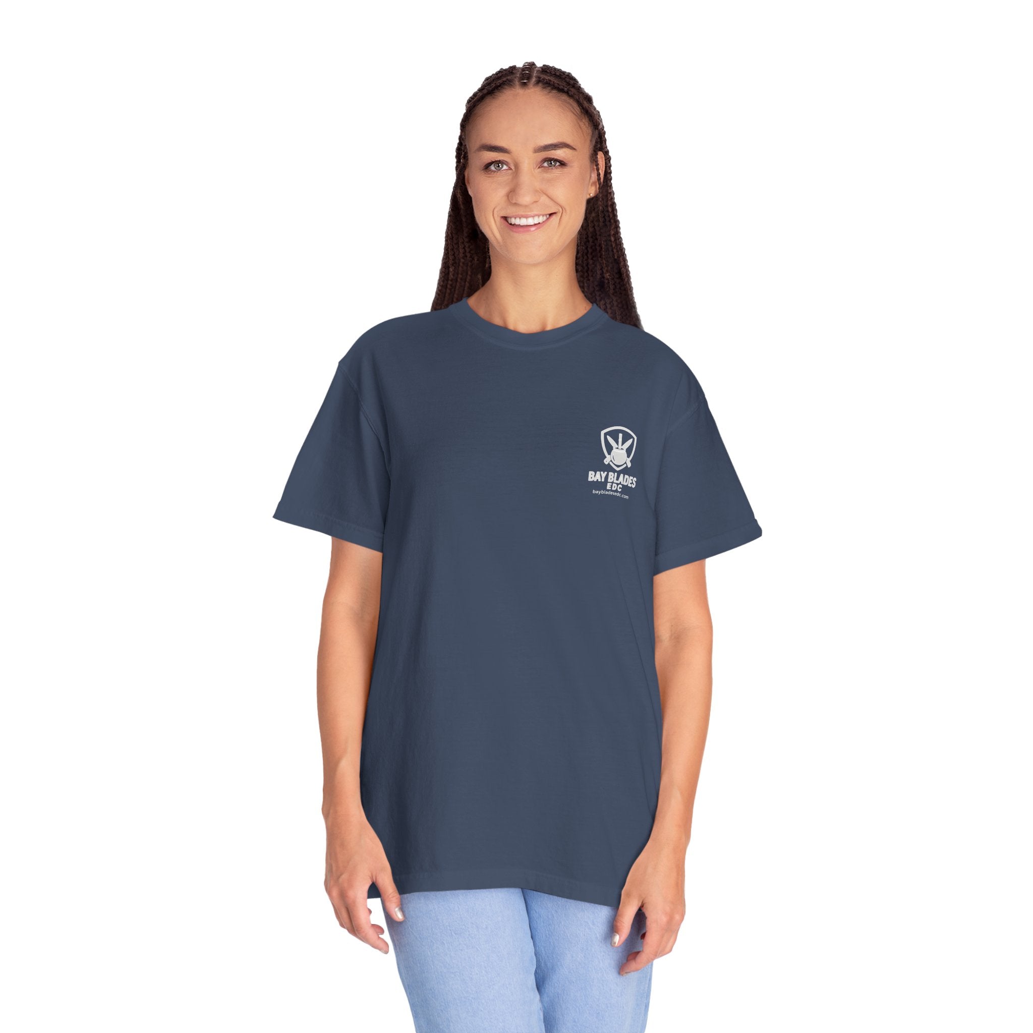 Skull Emblem Garment-Dyed T-Shirt — 'Enjoy What Matters' Graphic Tee
