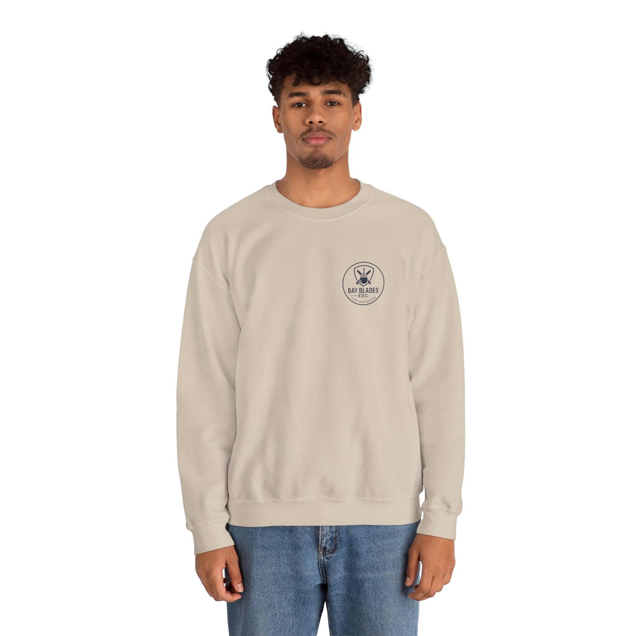 EDC Swag Crewneck — bayblades.co Knives & Flashlight Graphic Sweatshirt