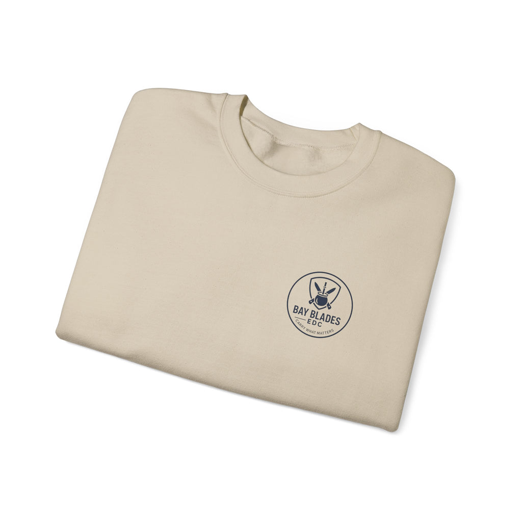 EDC Swag Crewneck — bayblades.co Knives & Flashlight Graphic Sweatshirt