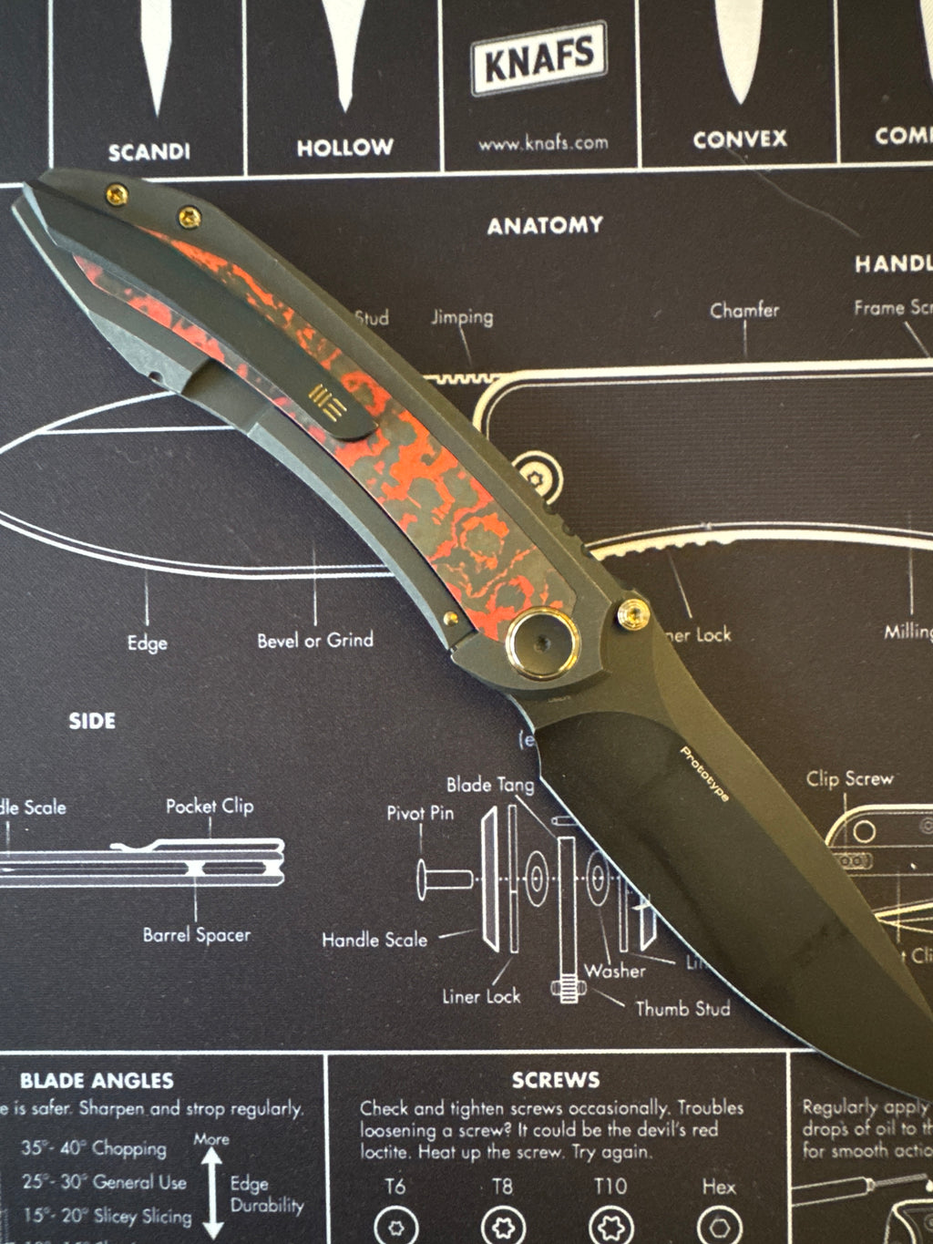 Prototype We Knife Winsom Knife M390 Steel Blade Titanium Red Fat Carbon 1 Of 1