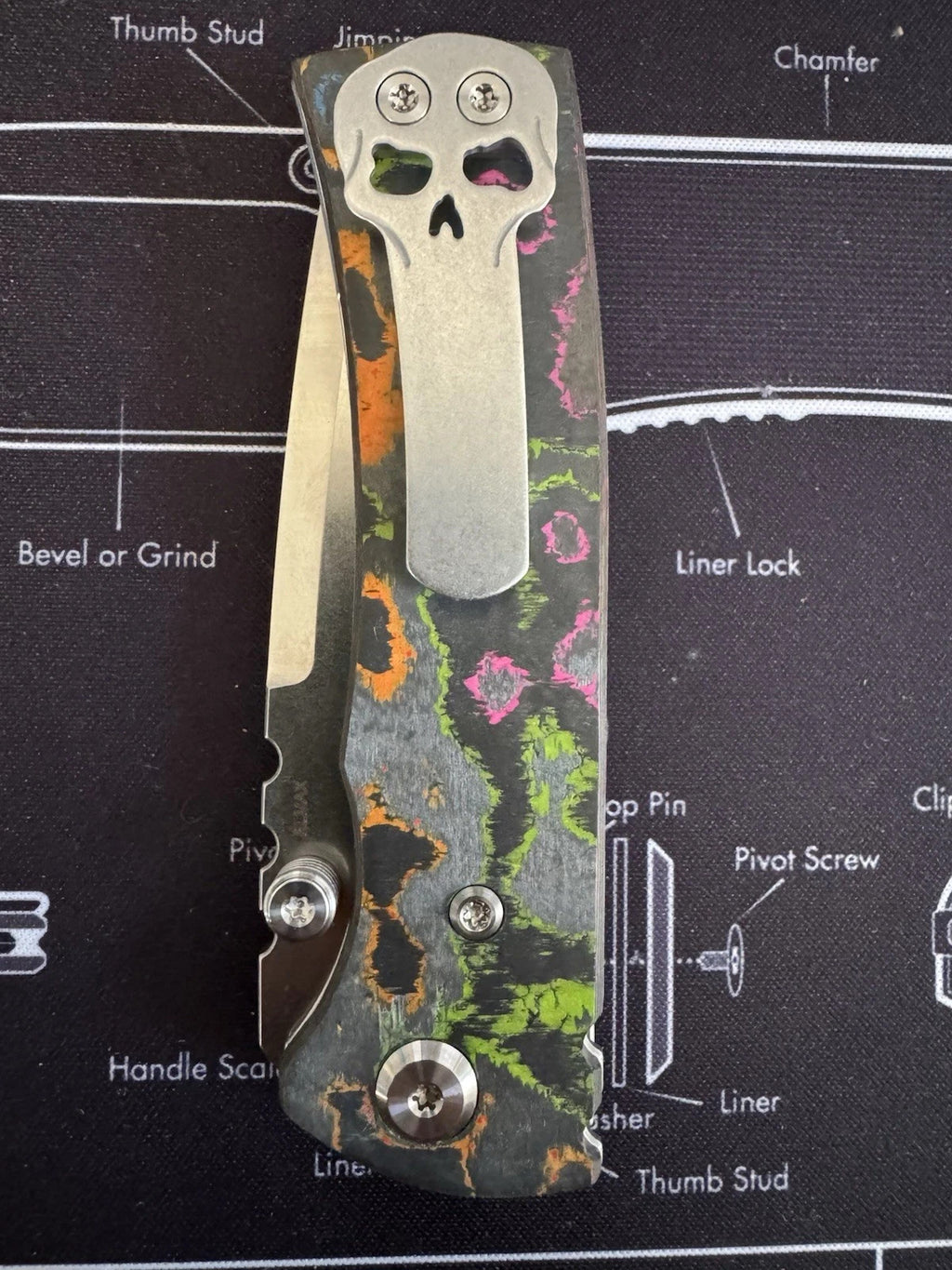 Chaves Knives Redencion 80s Carbon Fiber Scales, Folding Knife 3.5" Elmax