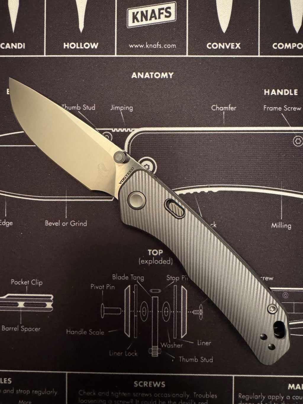 Vosteed Marten Silver- Top Liner Lock (2.98" 154CM Blade & Aluminum Handle)