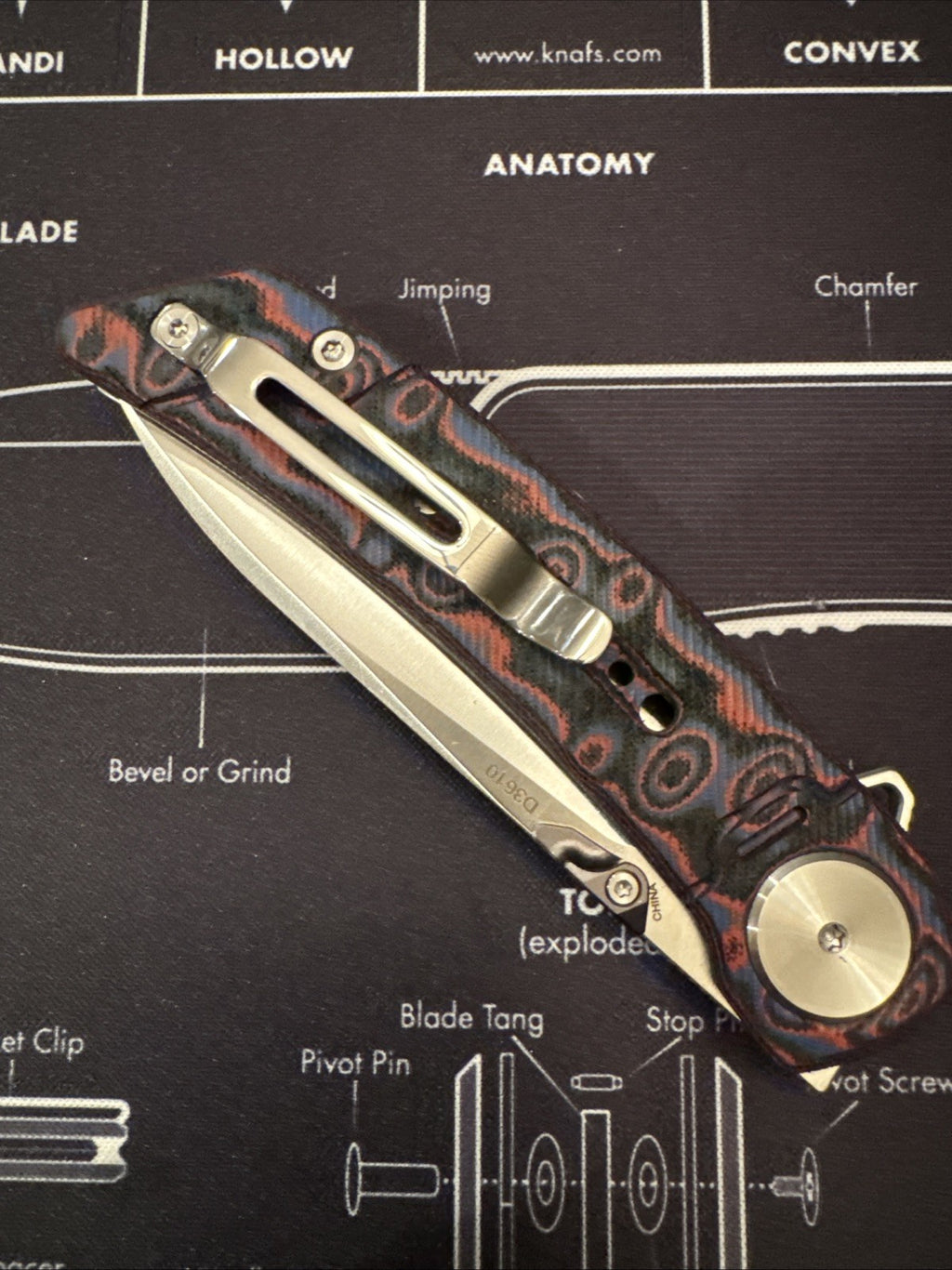Dreamtech Micarta Handle, 14C28N Blade, Model: d3610MR (spiderman)