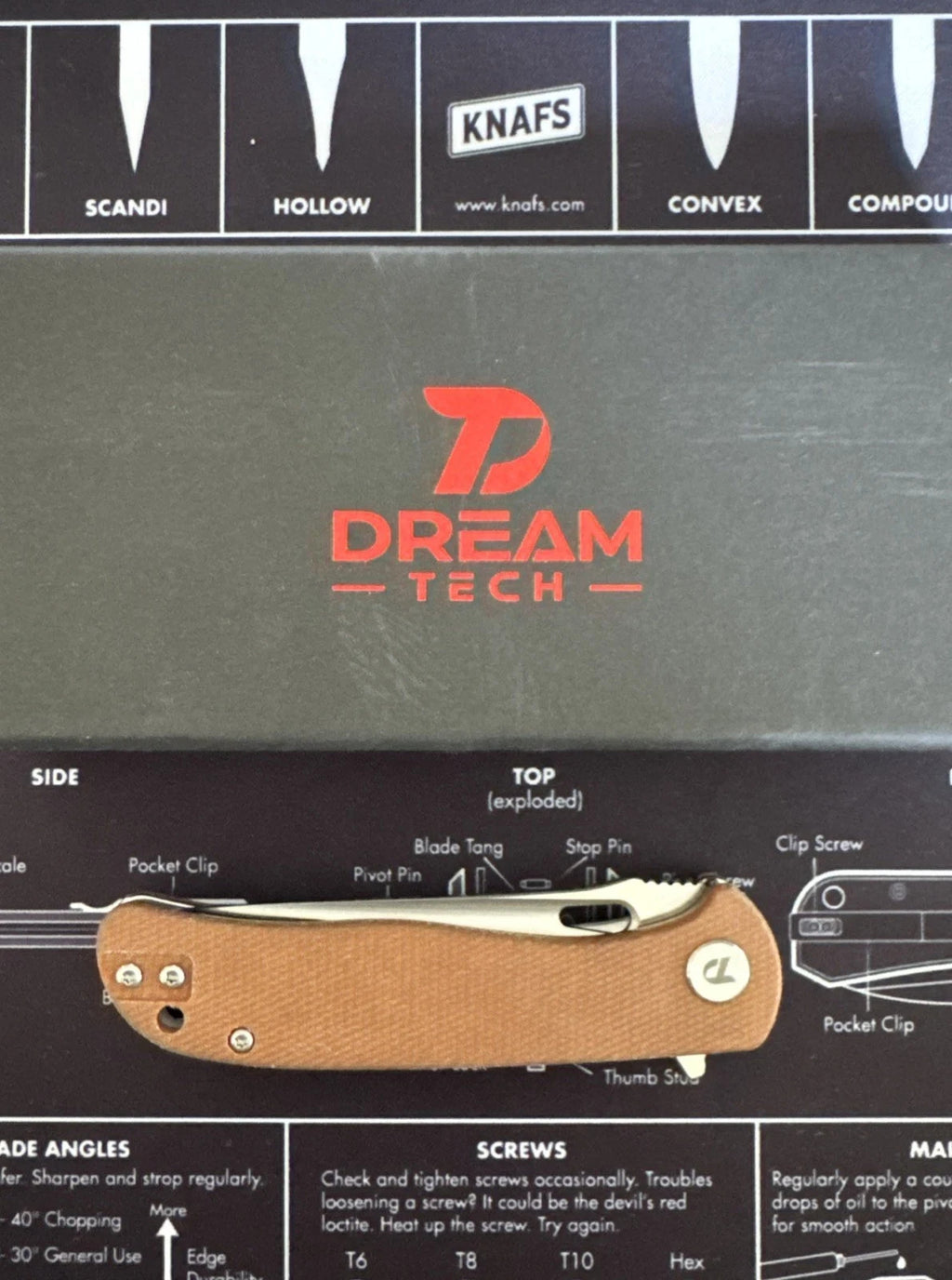 Dreamtech Linerlock Black Micarta Folding D2 Steel Pocket Knife K3898MB
