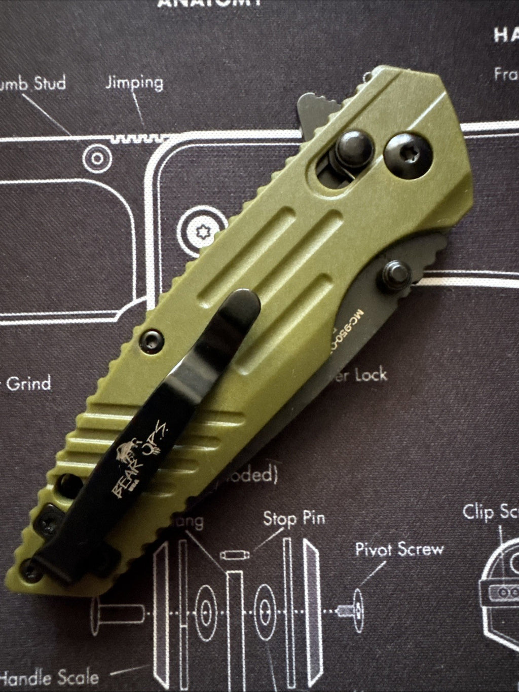 Bear & Son Rancor IX Slide Lock Flipper Knife 4-3/8" Blade - Green