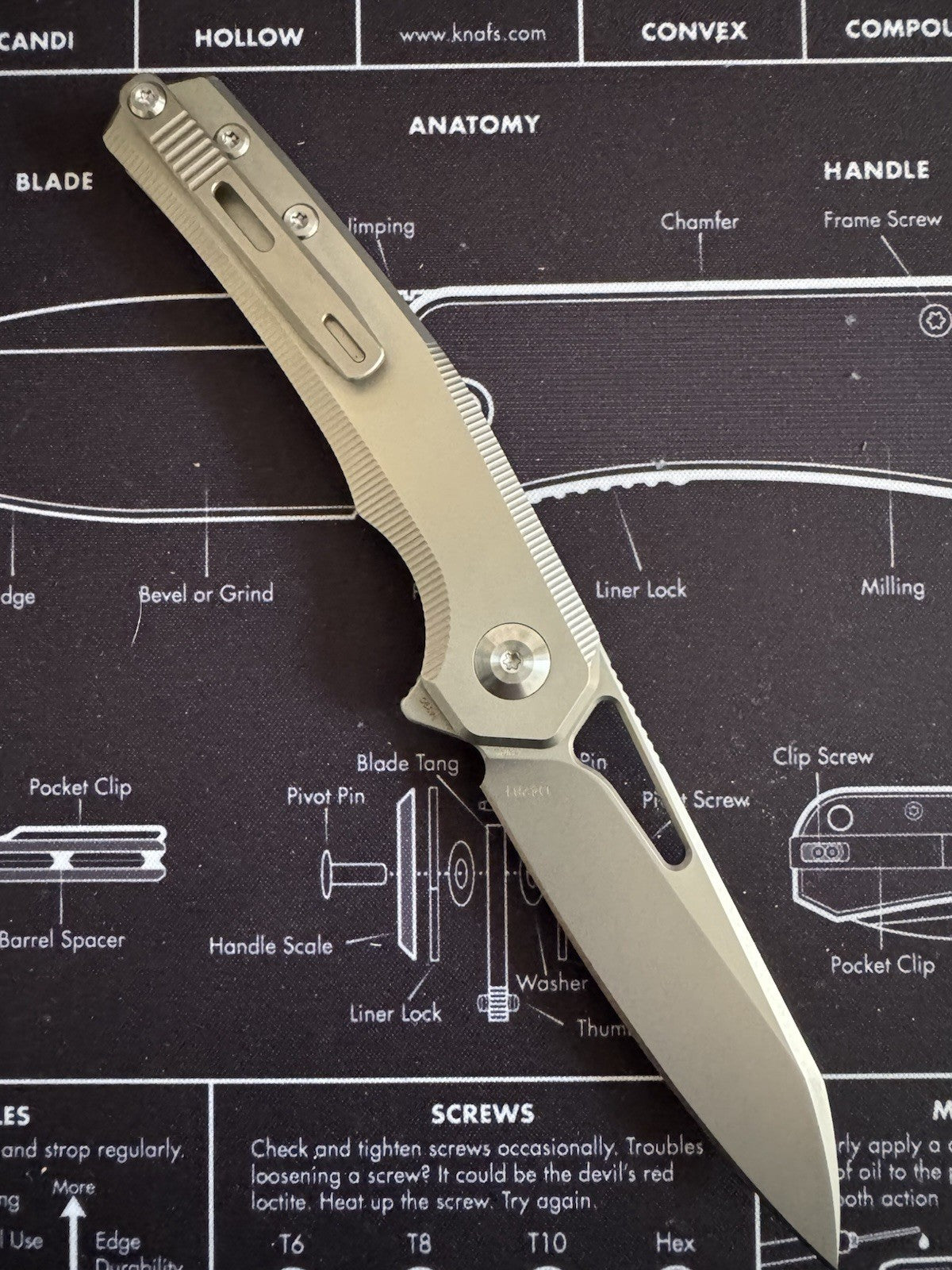 DREAMTECH Titanium Handle Button lock system M390 Knife D4281G