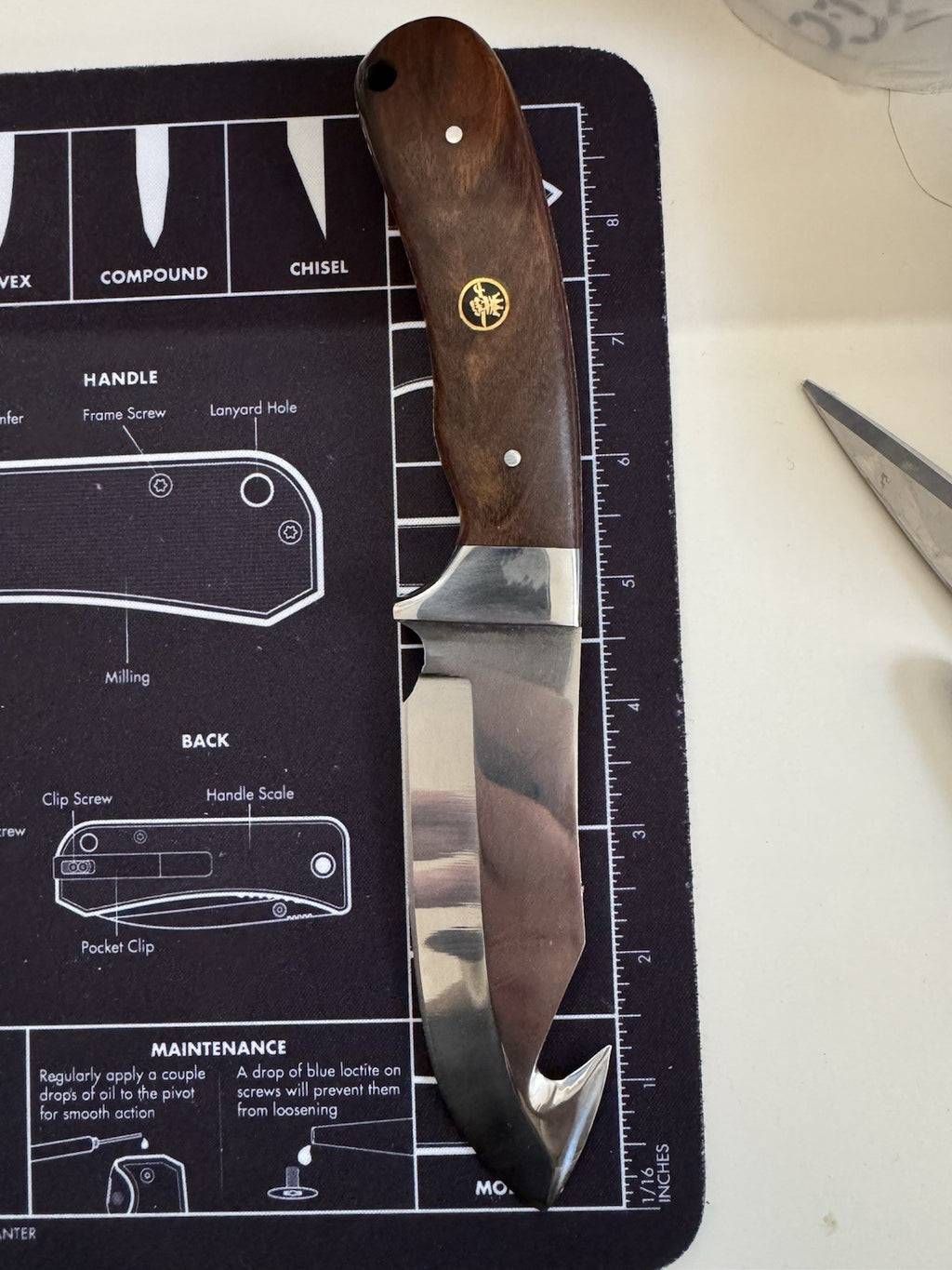 USA MADE Fixed blade - Stainless Polished Blade - Wood Handle 970 Bladeworks