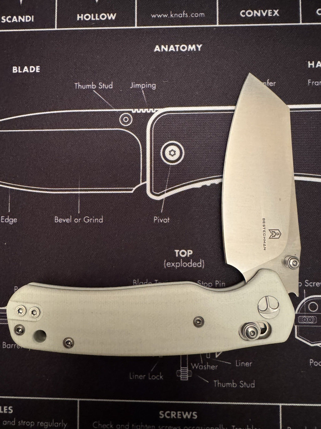 Bestechman Cicada's Wing Crossbar Lock White G10 Folding 10Cr15CoMoV Knife MK06L