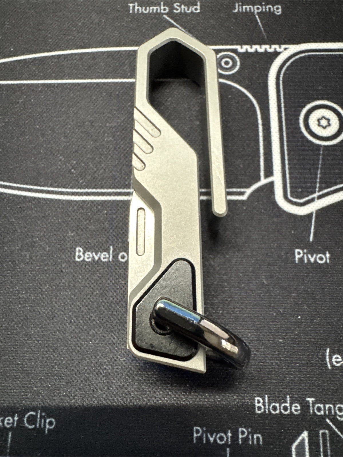 Ketuo Mini Keychain Folding Knife 1" M390 Steel Tanto Blade Titanium Handle