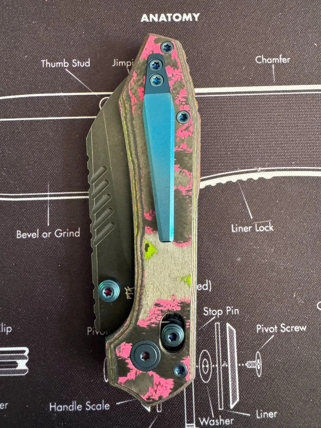 Vosteed Mini RSKAOS 80s Camo Carbon M390 BROP Br-op Exclusive Teeth!