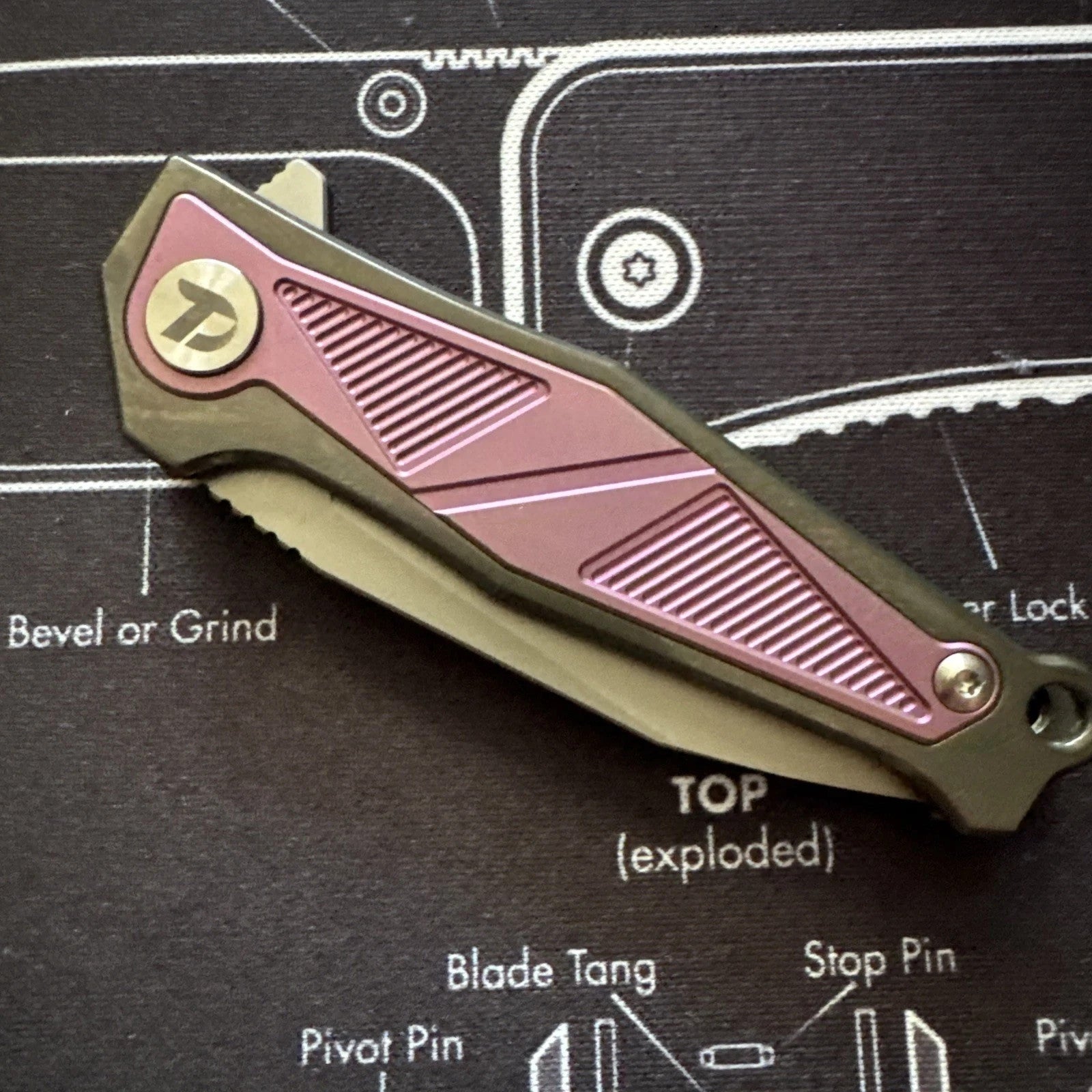 DREAMTECH Mini Folding Pocket Knife Titanium & Zirconium Handle M390 Blade Knife