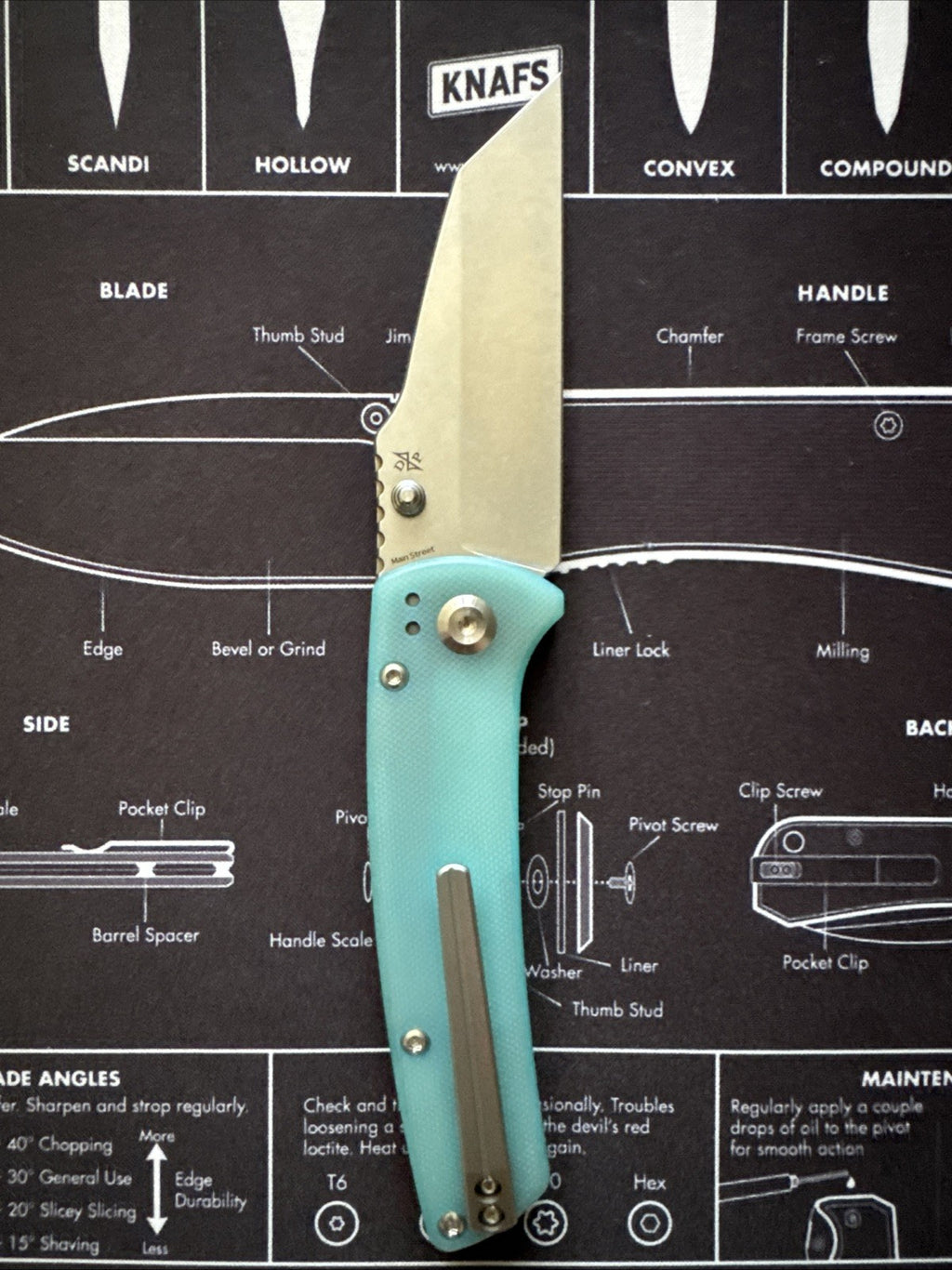 Kansept MAIN STREET T1015B4 BLUE G10 HANDLE STONEWASHED 154CM BLADE DIRK