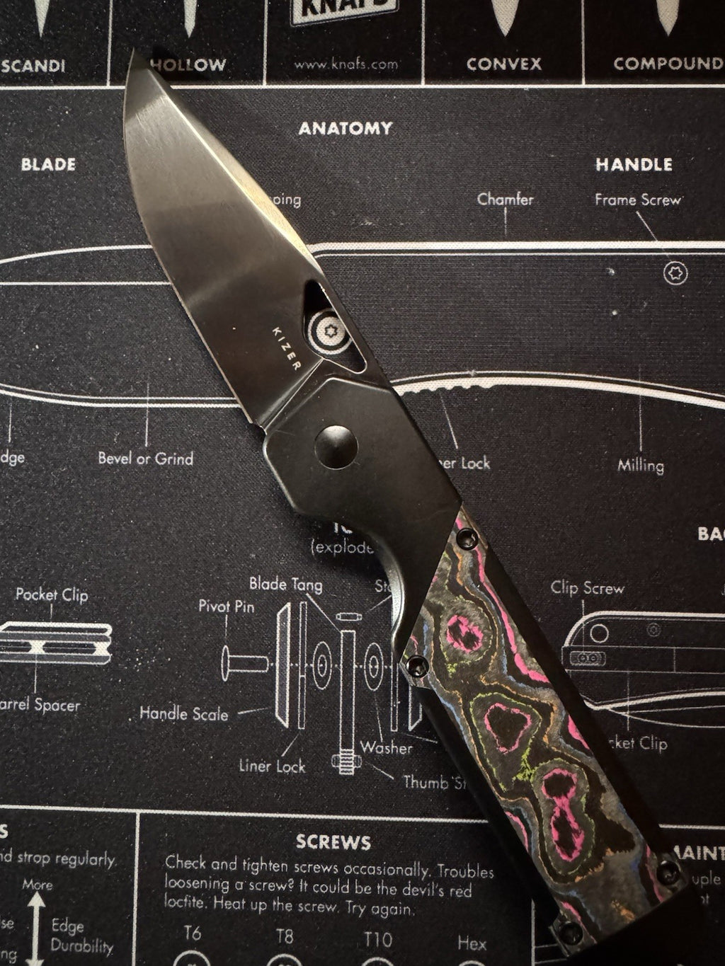 🔥#161 Kizer Militaw, DLC M390, Titanium + 80s Camo Carbon RARE FULL SIZE