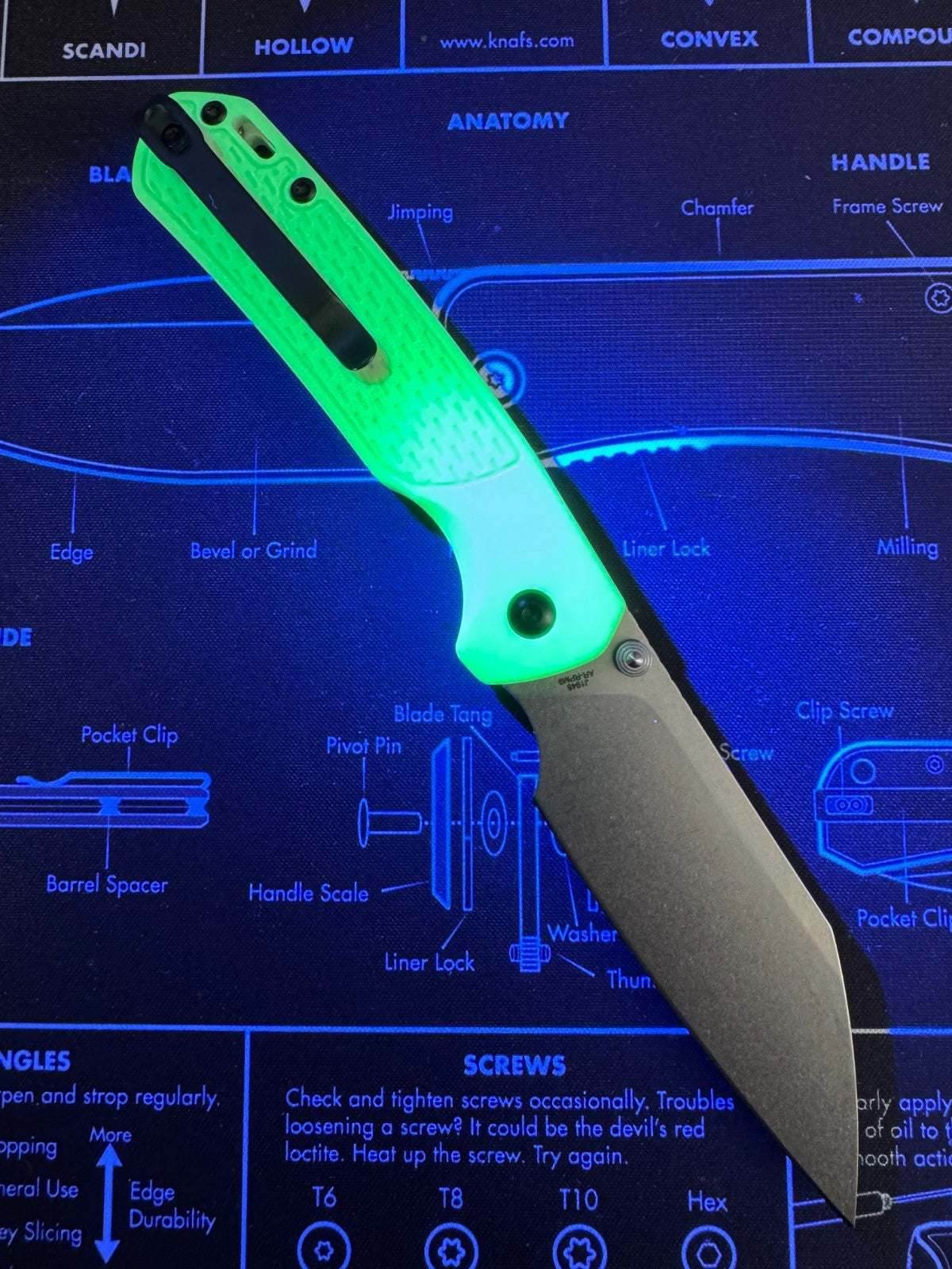 CJRB Pyrite-Light  Glow In The Dark - Satin Blade (Exclusive) Sold Out