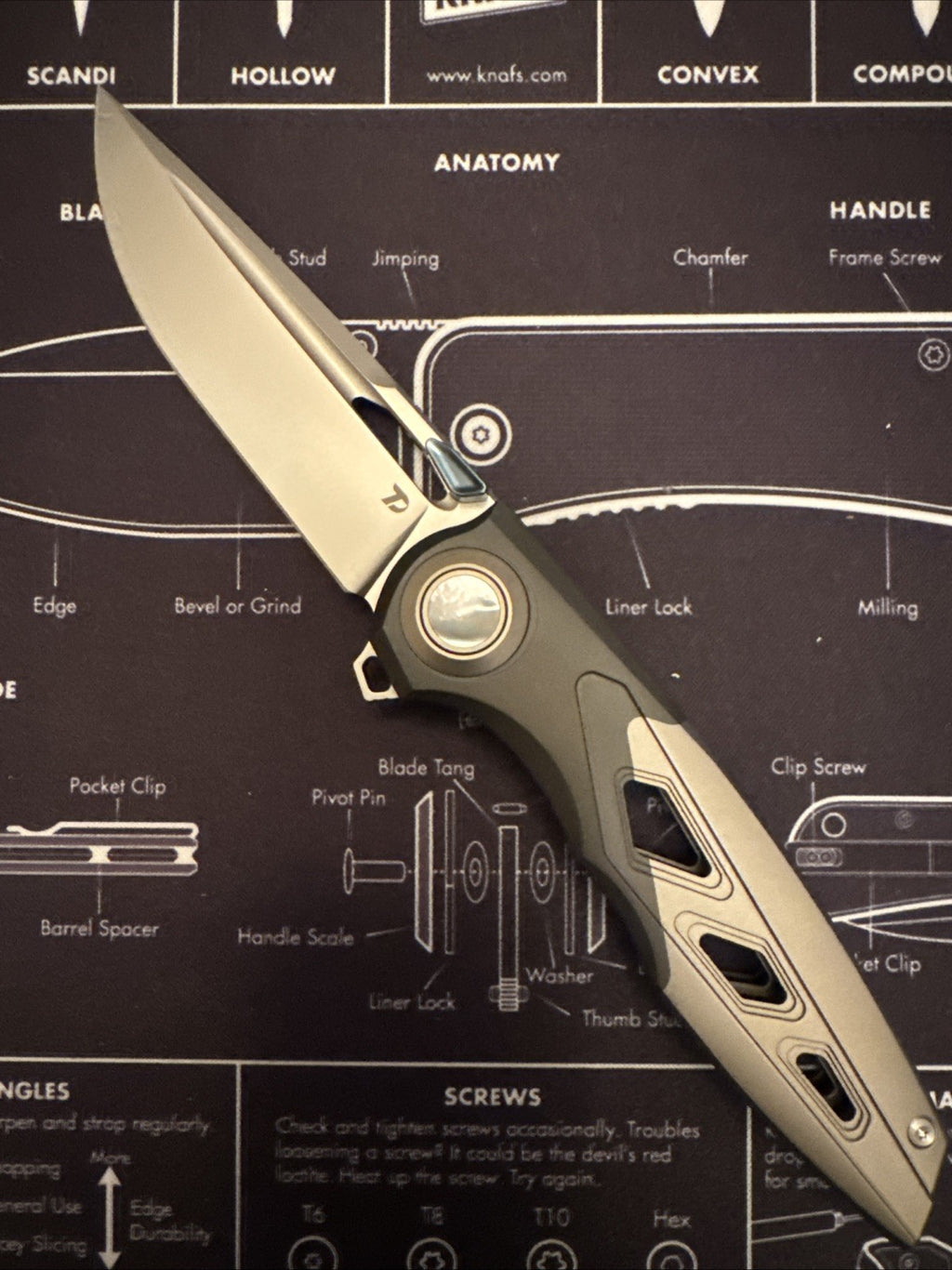 Dreamtech M390 Blade, Button Lock, Titanium + Zirconium Handle,  Model: D4281G