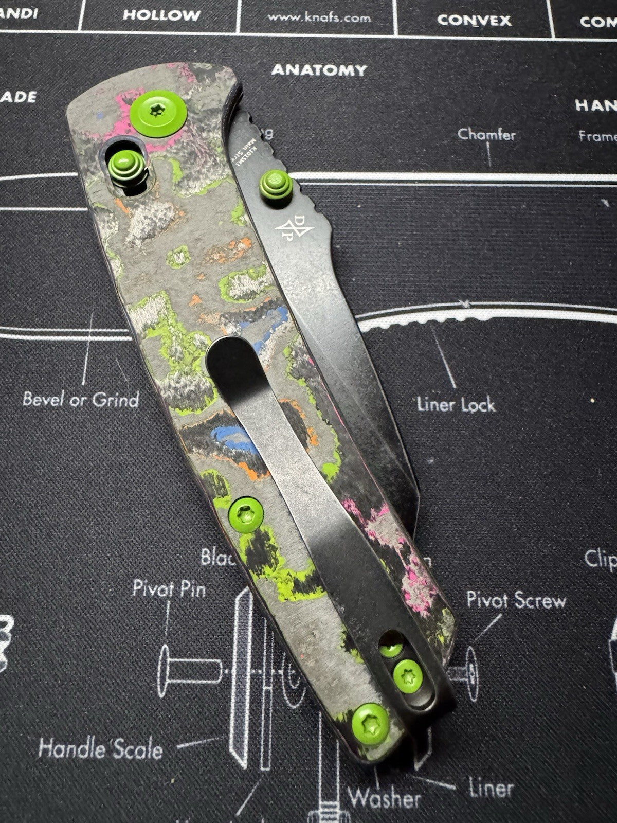 KANSEPT Main Street Crossbar Lock 80S Camo Carbon Handle S35VN Blade K1015M3