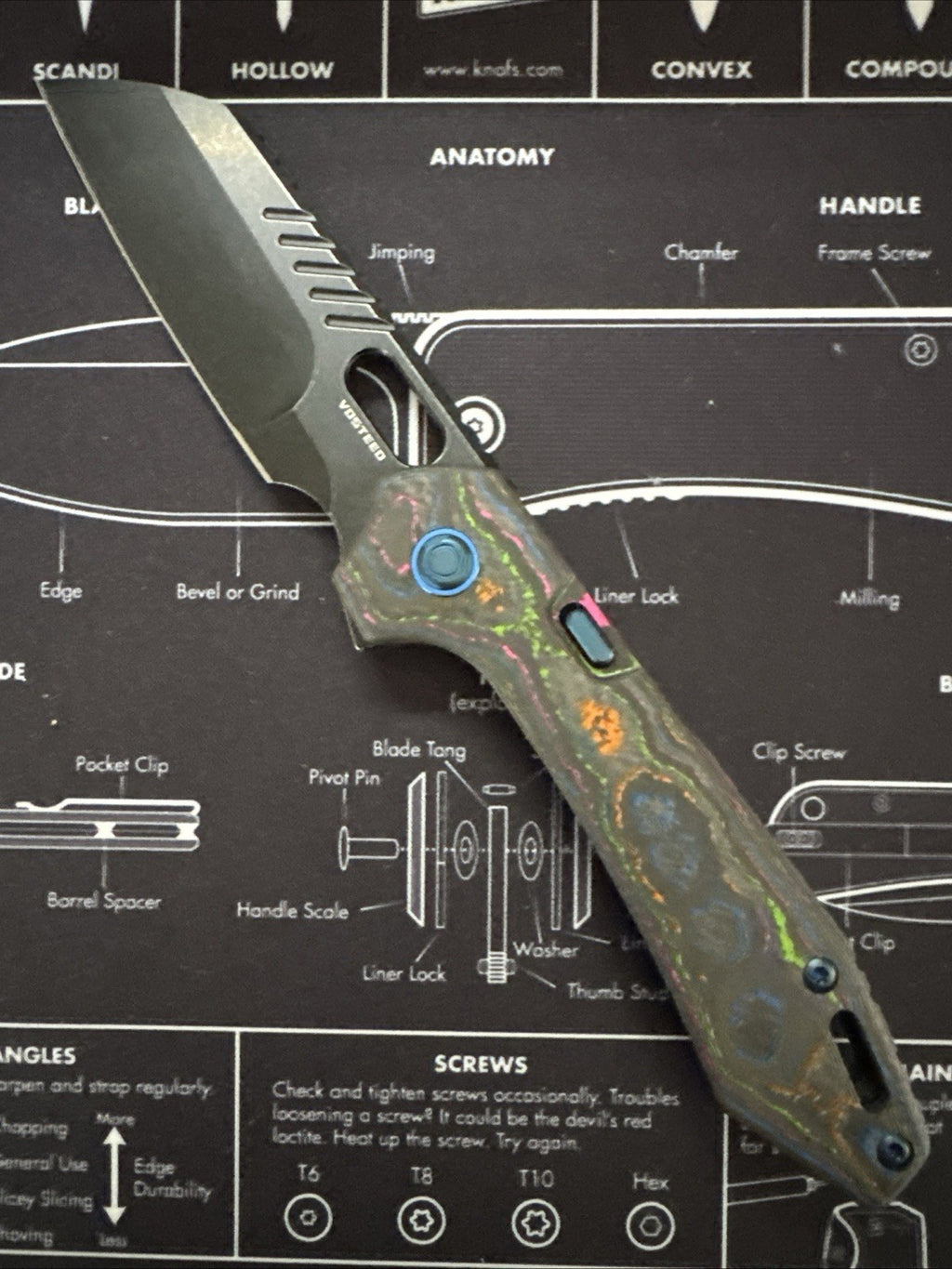 Vosteed RSKAOS EDC Blade BR OP Exclusive- 80s Camo Carbon Handle M390 Blade  NIB