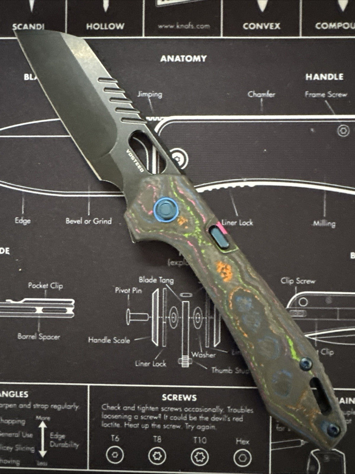 Vosteed RSKAOS EDC Blade BR OP Exclusive- 80s Camo Carbon Handle M390 Blade  NIB