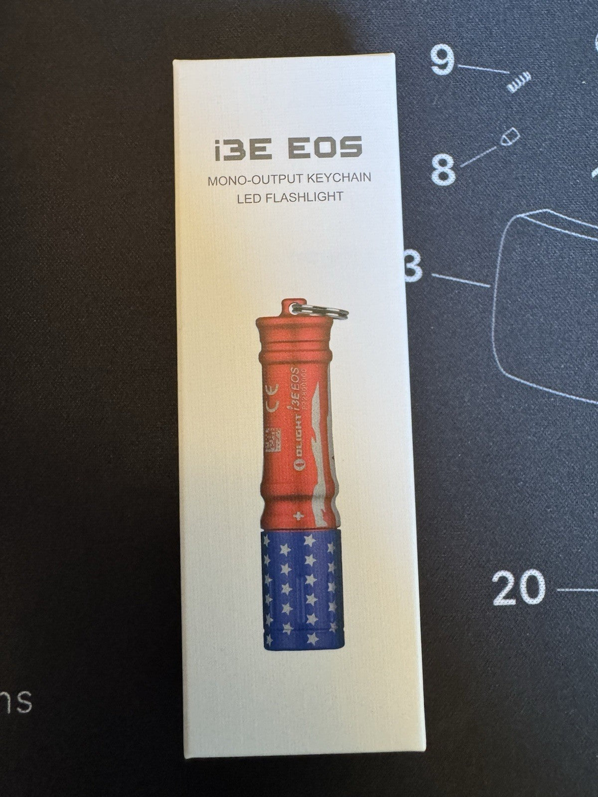 Olight i3E EOS 90 Lumens Keychain Flashlight EDC Flashlight (Stars & Stripes)