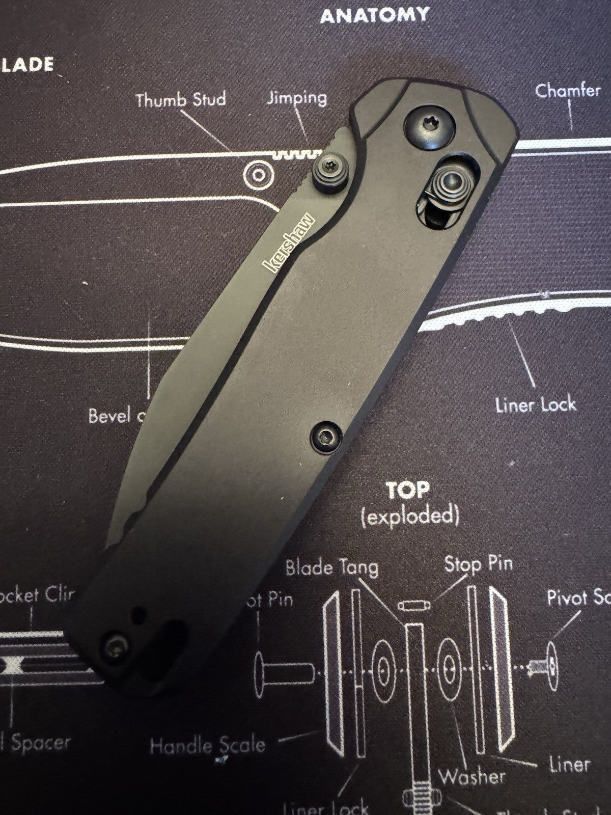 Kershaw Bel Air 6105BLK MAGNACUT Reverse Tanto Axis Lock Black Aluminum Handle