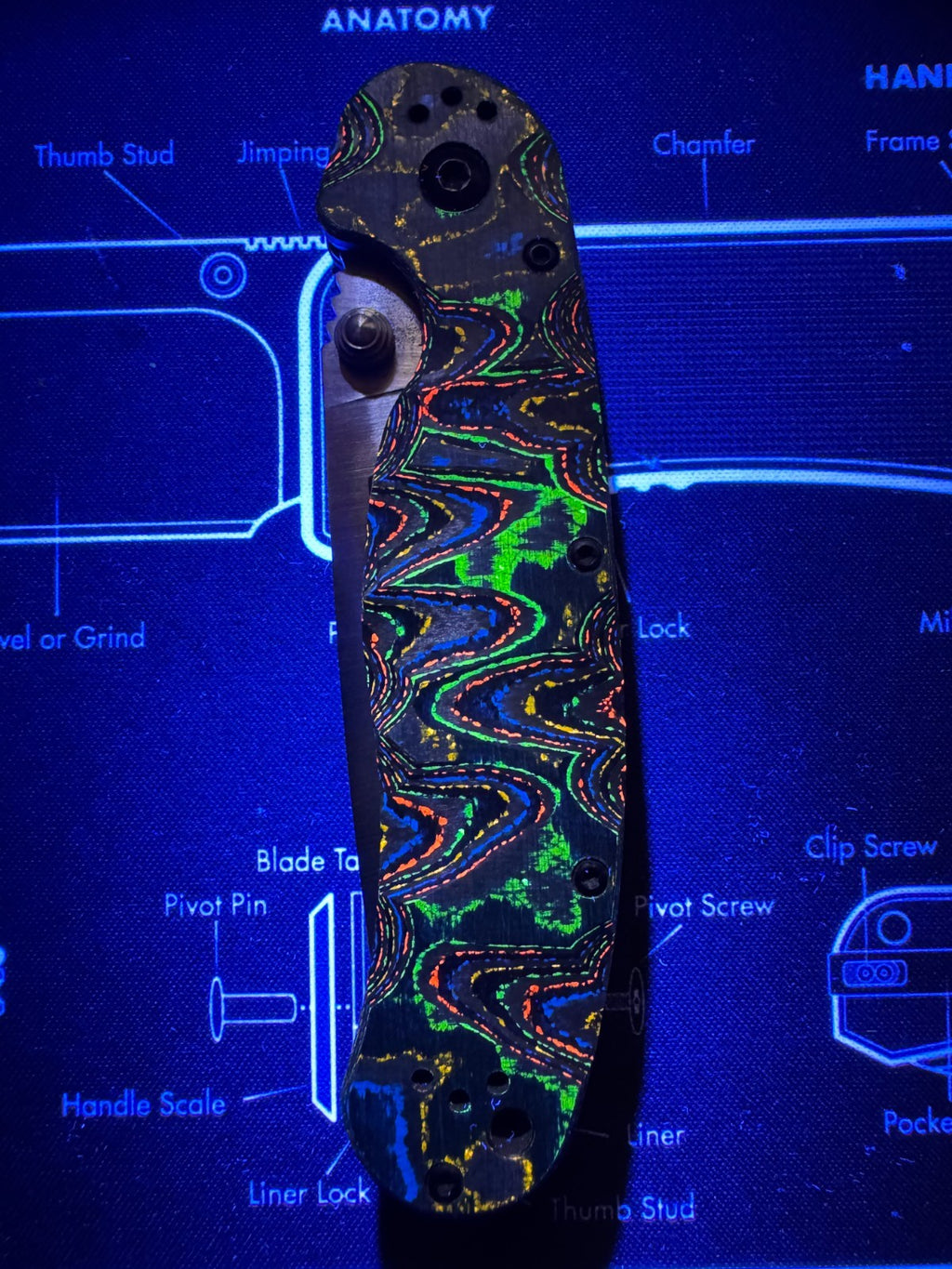 Ontario RAT 1.5 Sculpted by Lishen 80s Camo Carbon Linerlock Magnacut