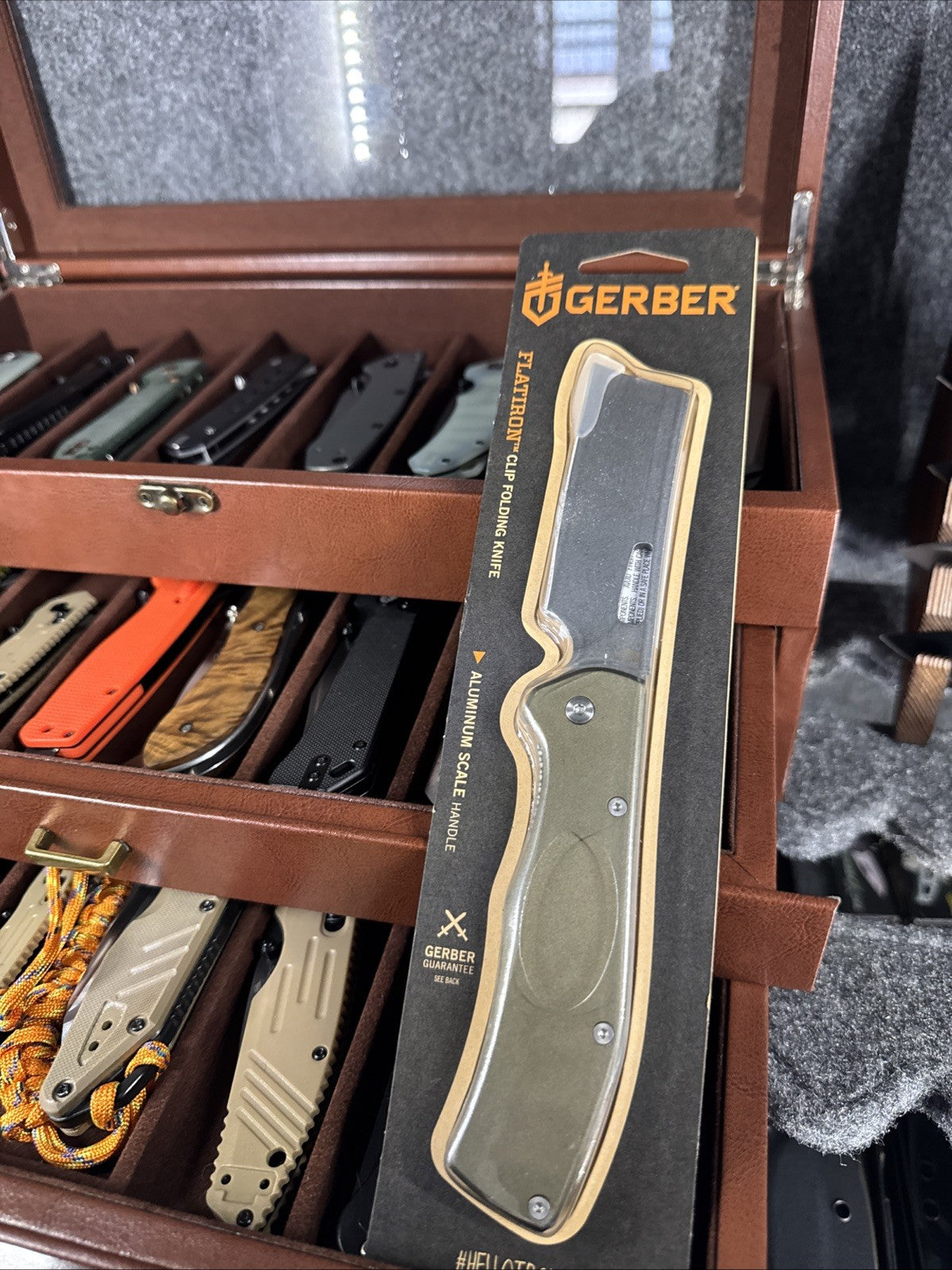 Gerber FlatIron Clip Folding Knife – Aluminum Scale Handle – Nordic Green – NIB