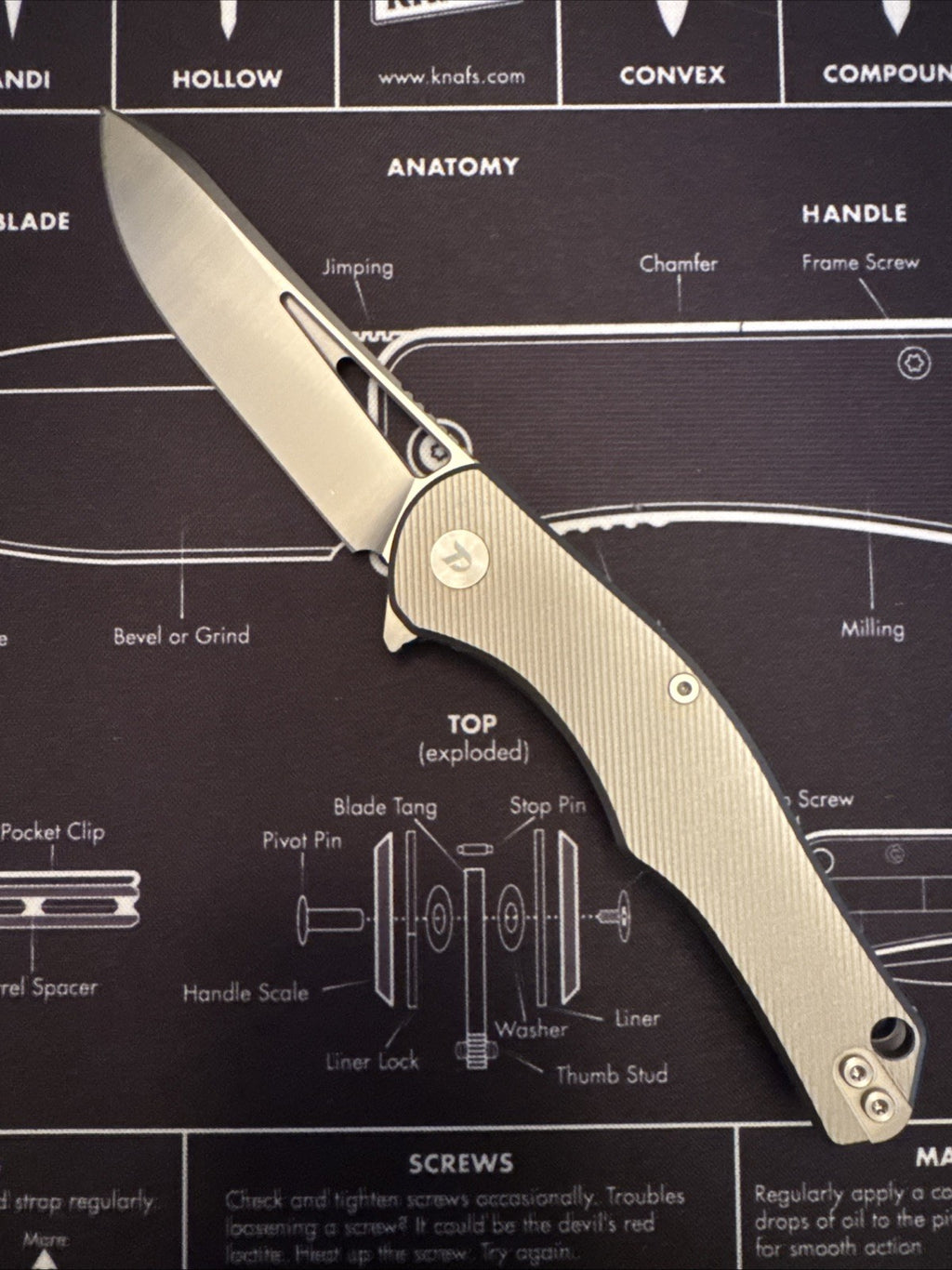 Dreamtech Liner Lock, TITANIUM Handle, D2 Blade, Model D3398TG, Silver