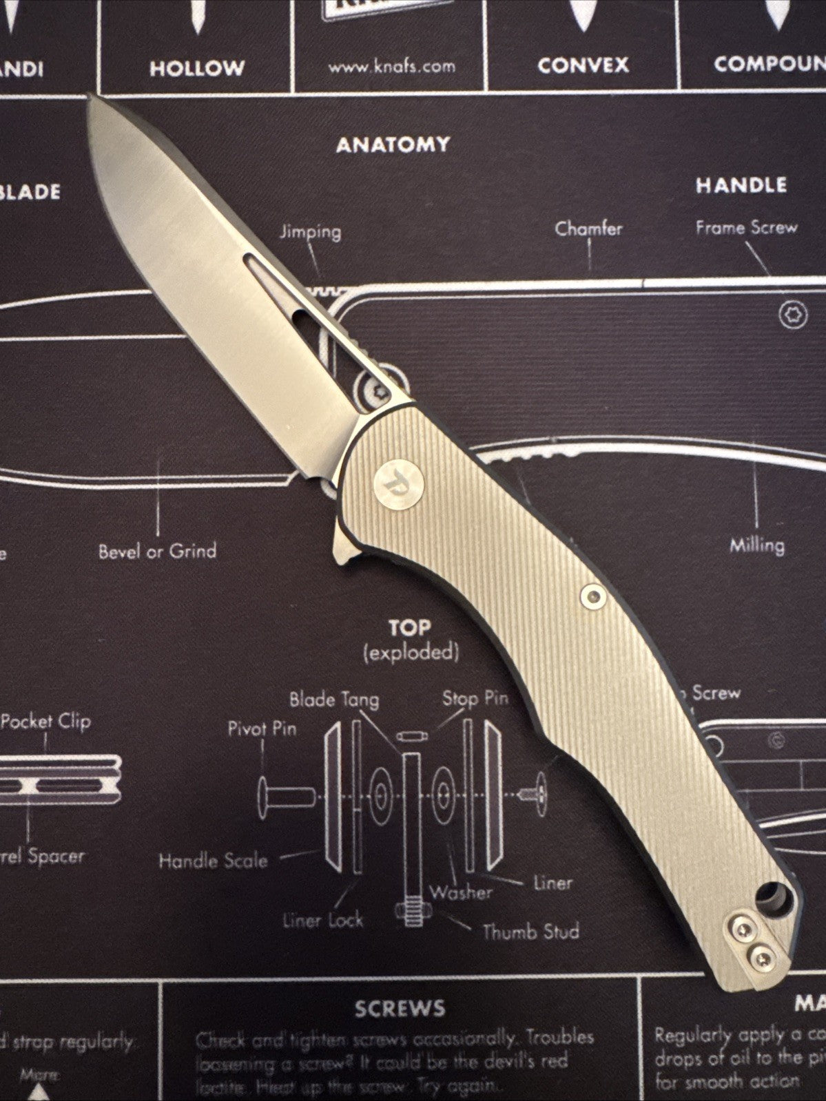 Dreamtech Liner Lock, TITANIUM Handle, D2 Blade, Model D3398TG, Silver