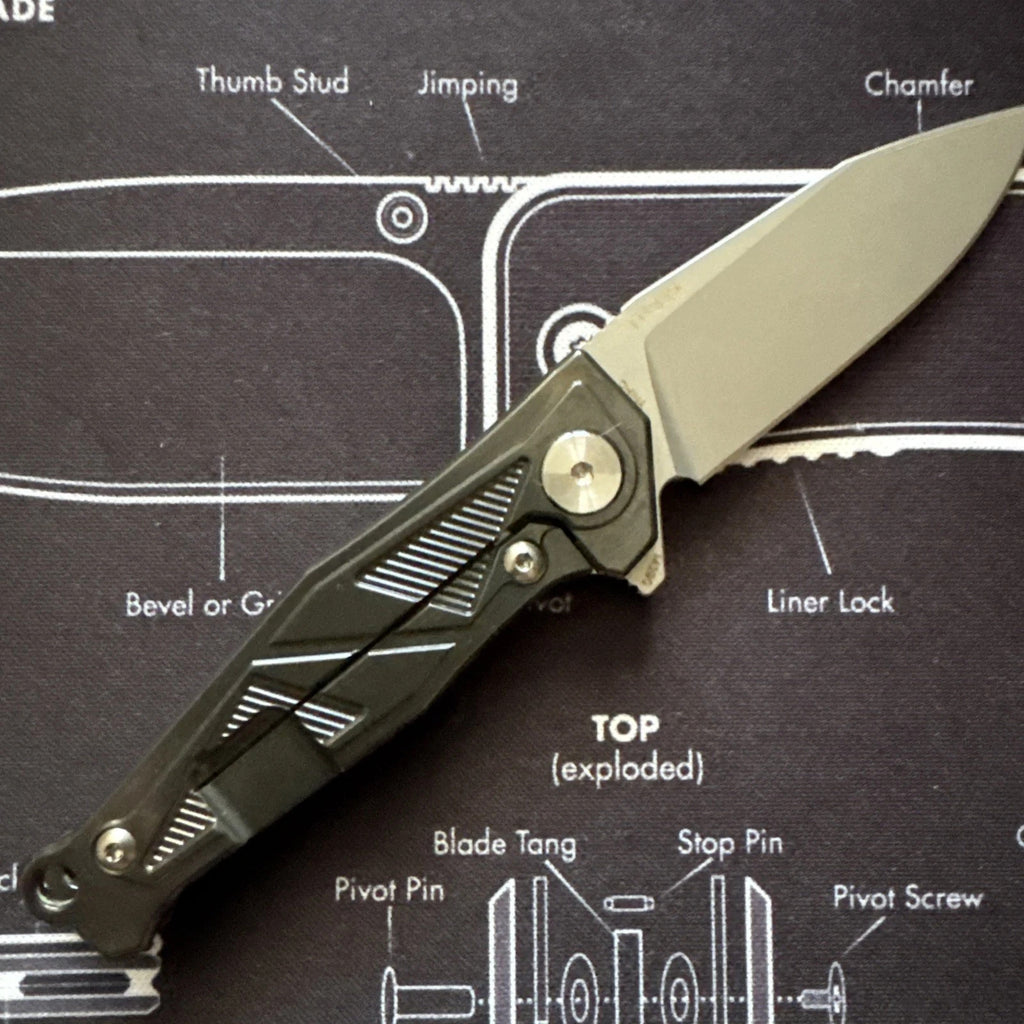 DREAMTECH Mini Folding Pocket Knife Titanium & Zirconium Handle M390 Blade Knife