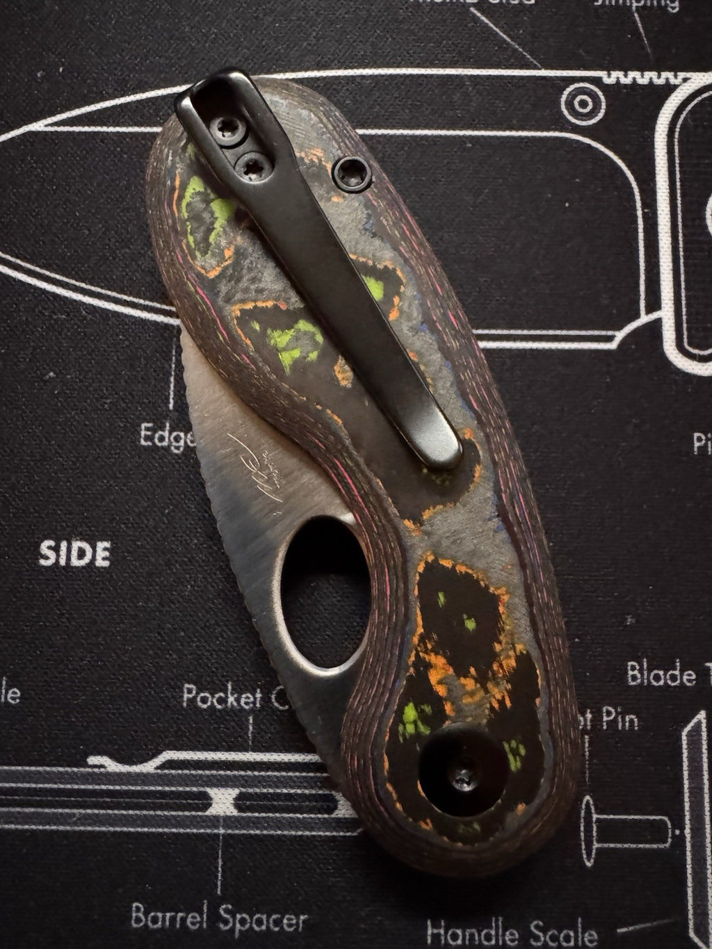 Kizer Microbe 80s Camo Carbon Fiber Folding M390 Pocket Knife 2742A1