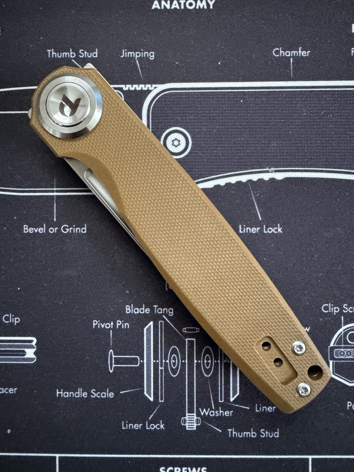 RARE Color - Shot Show Dreamtech Prototype / Sample Brown G10 / D2 Blade - D4002