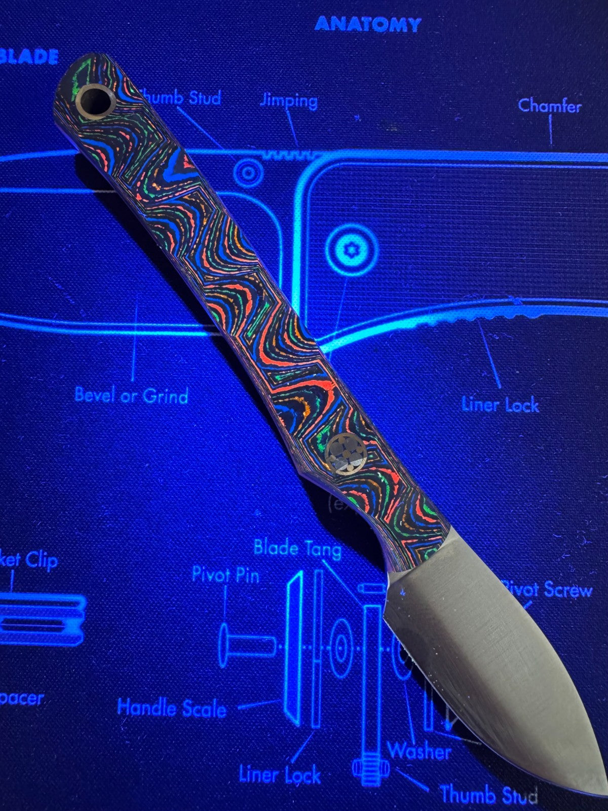 Christian Lishen Mini Scalpel 80s Camo Carbon Sculpted Handle - AEB-L Steel