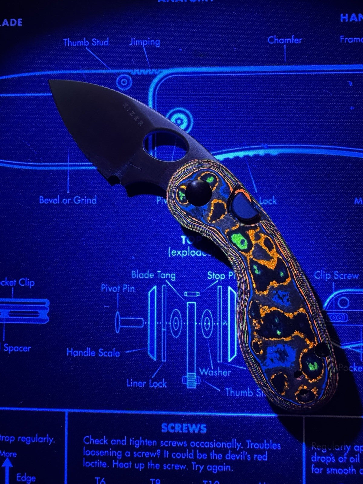 Kizer Microbe 80s Camo Carbon Fiber Folding M390 Pocket Knife 2742A1