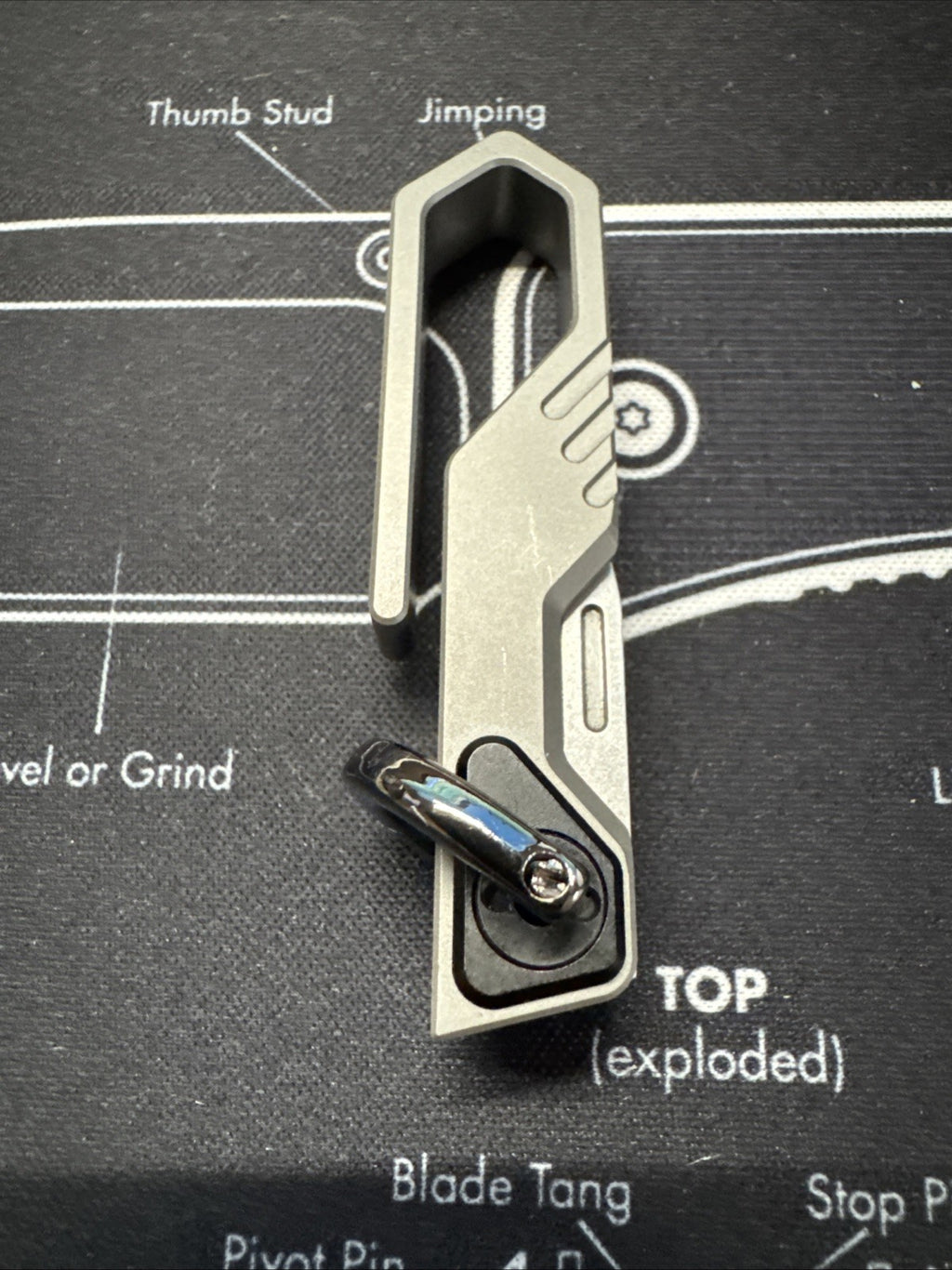 Ketuo Mini Keychain Folding Knife 1" M390 Steel Tanto Blade Titanium Handle