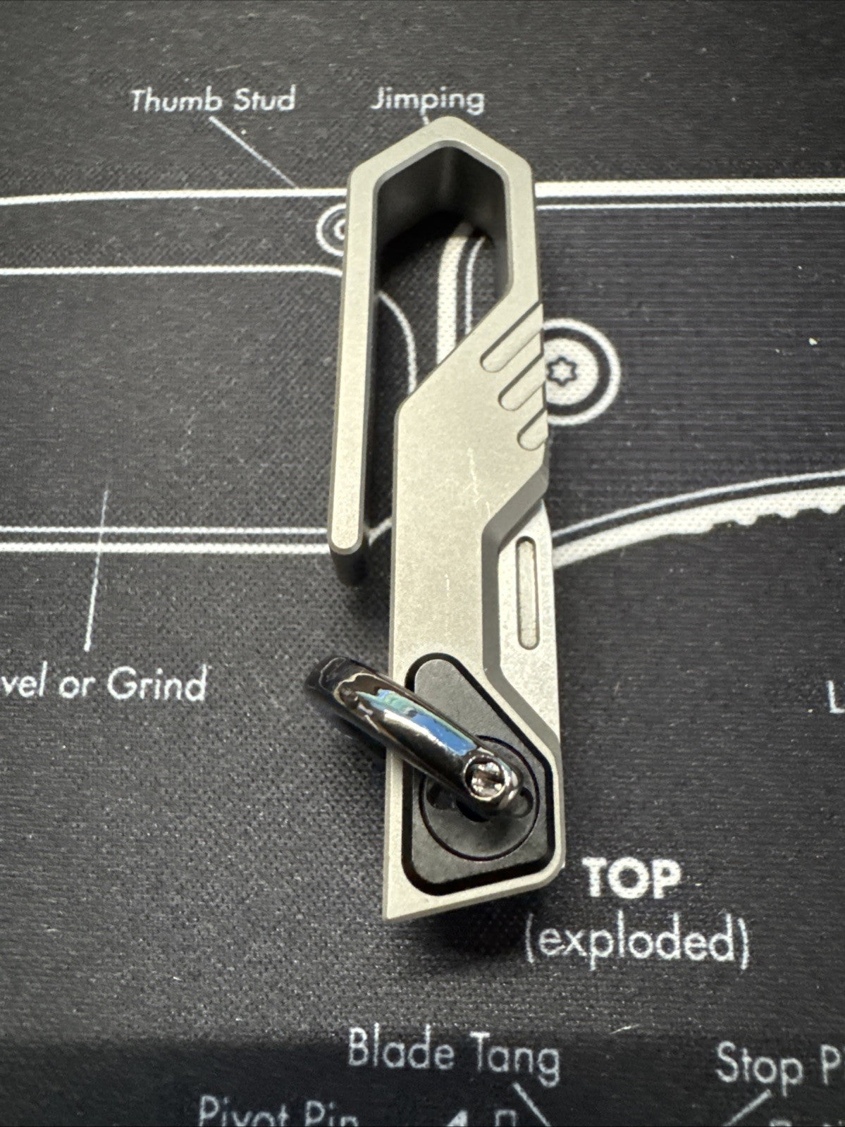 Ketuo Mini Keychain Folding Knife 1" M390 Steel Tanto Blade Titanium Handle