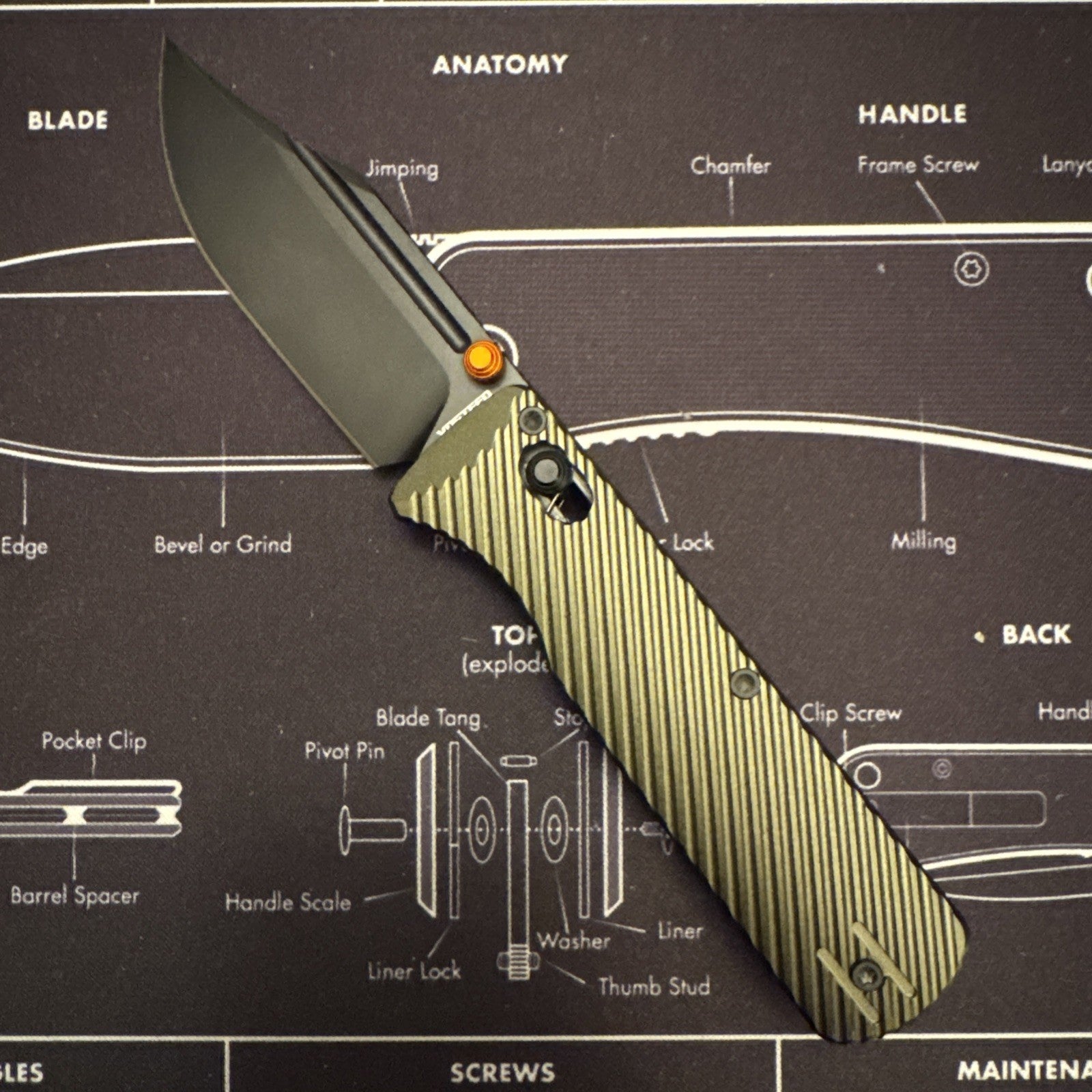 Vosteed Vombat Crossbar Lock Clip Point Folding Knife Aluminum Handle M390 Blade