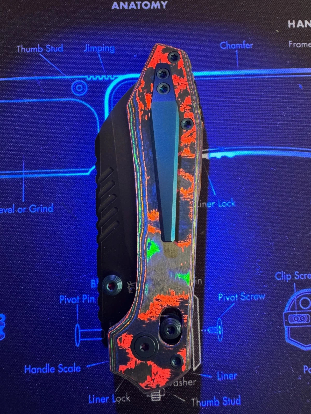 Vosteed Mini RSKAOS 80s Camo Carbon M390 BROP Br-op Exclusive Teeth!