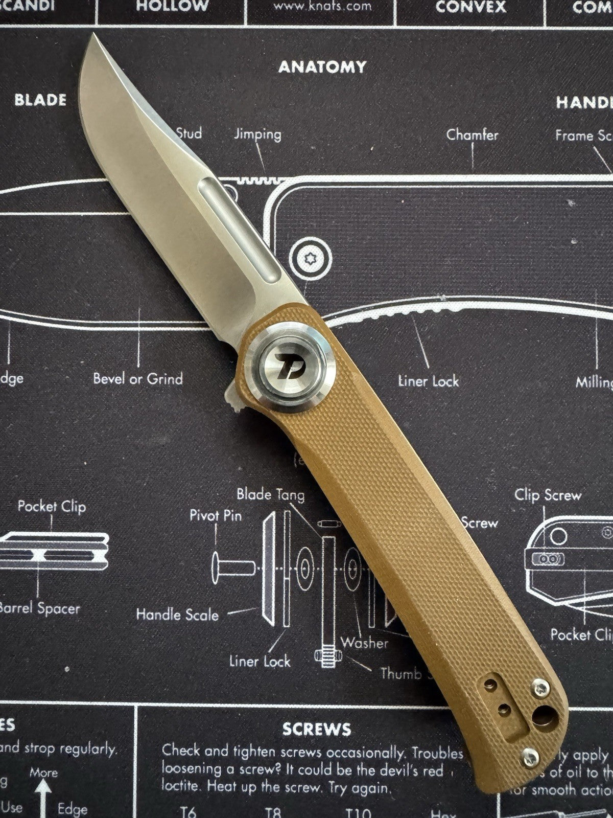 RARE Color - Shot Show Dreamtech Prototype / Sample Brown G10 / D2 Blade - D4055