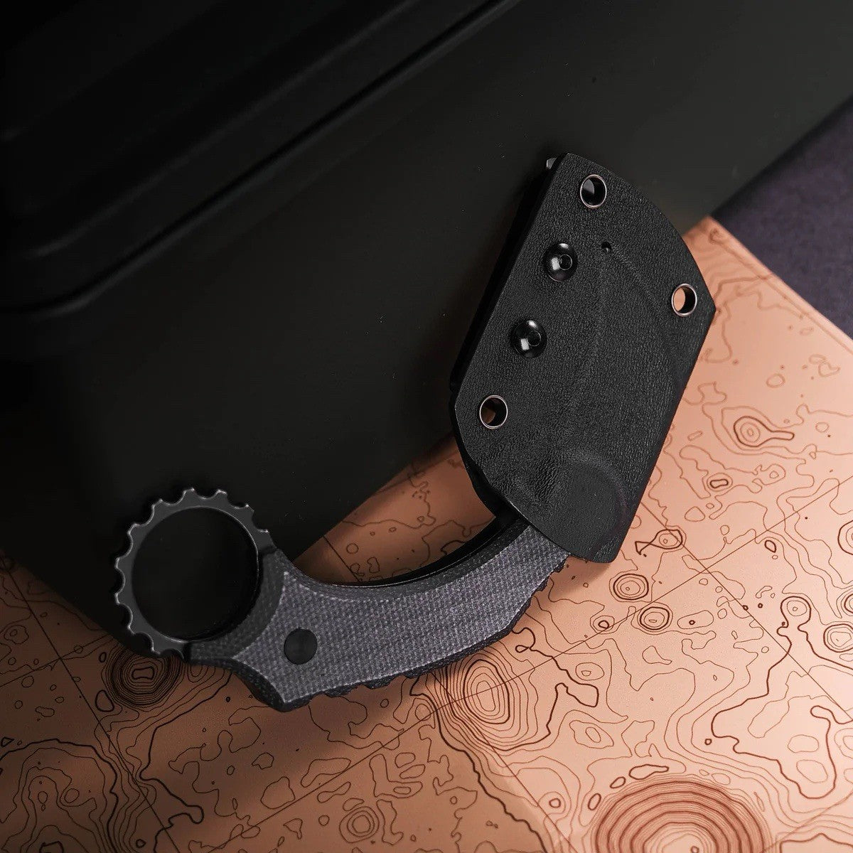 Vosteed Karambit Dirty Girl Fixed Blade Black 1.88" 14C28N Micarta Folding Knife