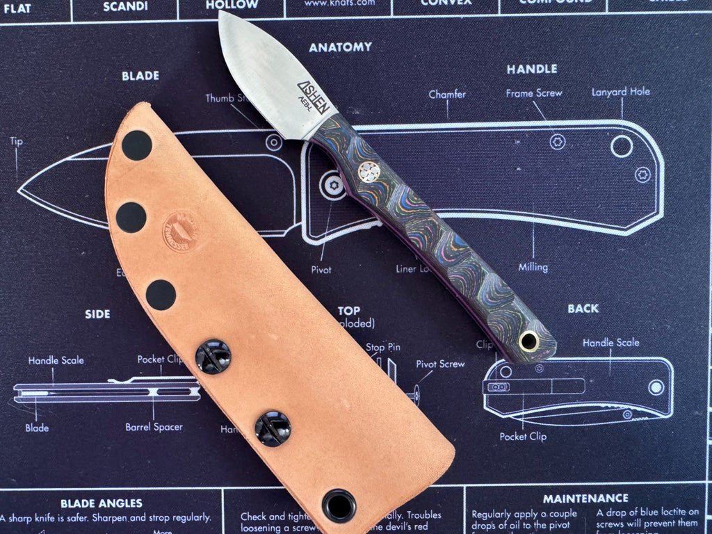 Christian Lishen Mini Scalpel 80s Camo Carbon Sculpted Handle - AEB-L Steel