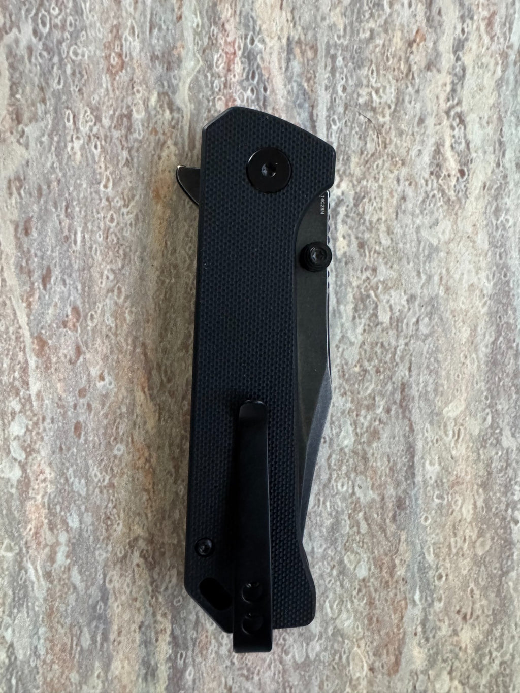 New QSP Knife Grebe Button Lock Black G10 QS147C2