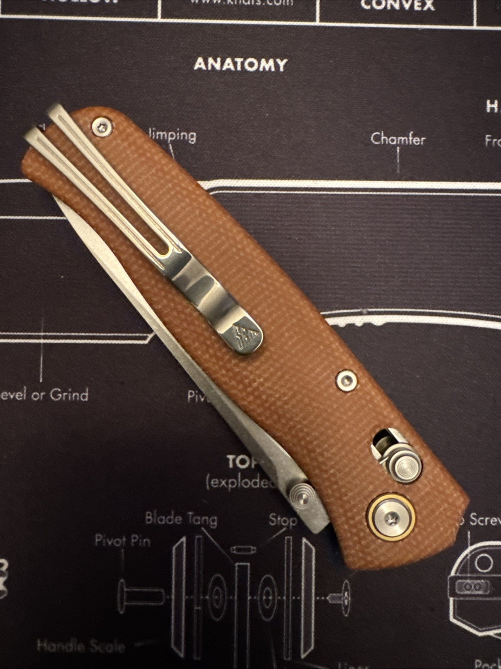 SRM Knives 255L-GK Ambi Lock Brown Micarta Folding 10Cr15CoMoV Knife 255LMN