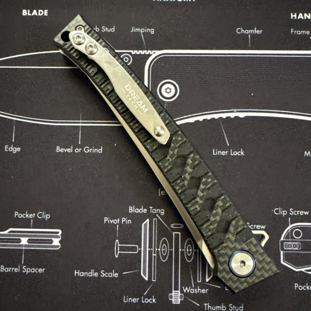 Dreamtech Carbon Fiber Handle, D2 Steel, Model: D3406