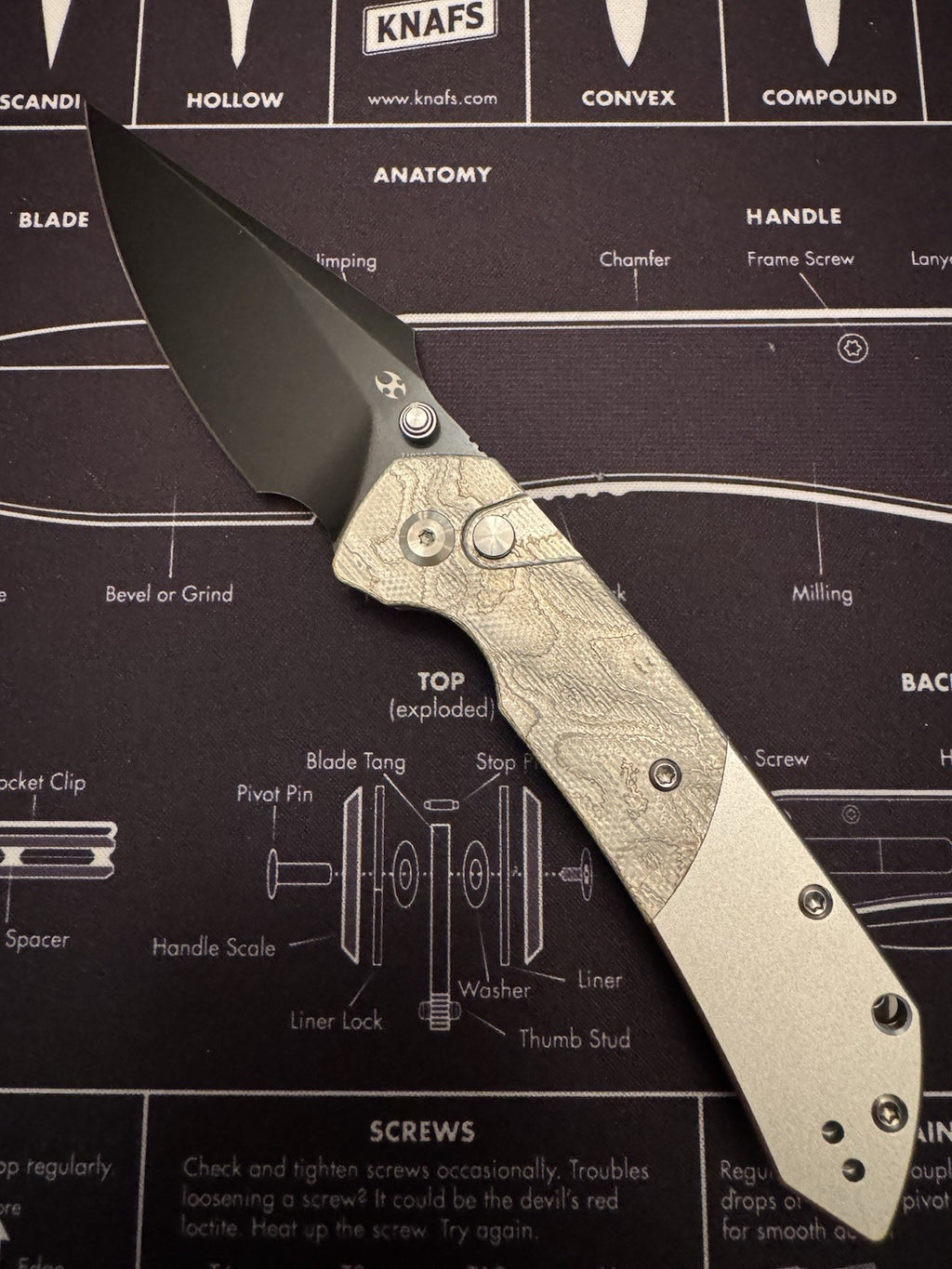 KANSEPT Fenrir Button Lock G-10 with Aluminum Foil Handle